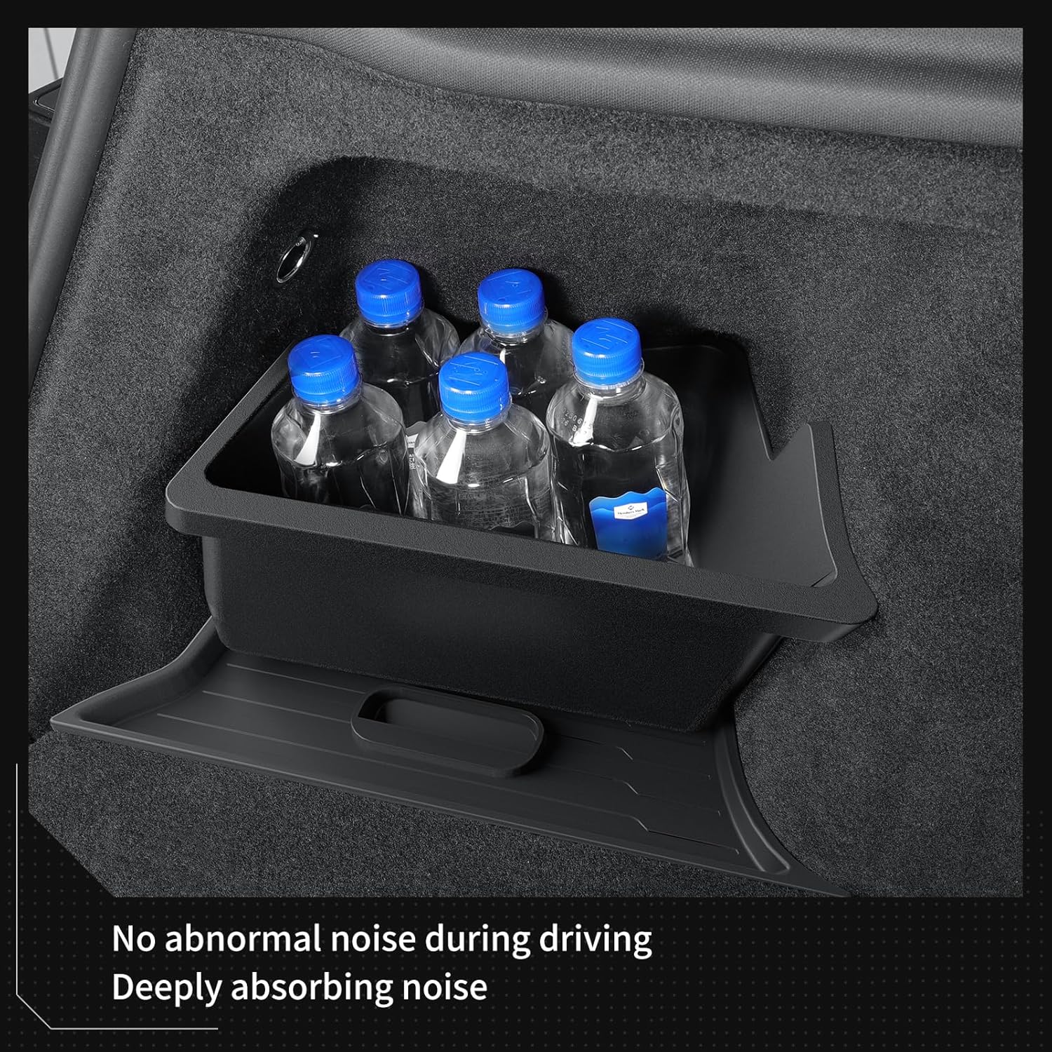 LUCKEASY Rear Trunk Storage Bins & Trunk Corner Up Storage Box for Tesla Model Y Juniper 2025 2026 Trunk Side Storage Box for Model Y Juniper 2025.03-Present Accessories Black TPE