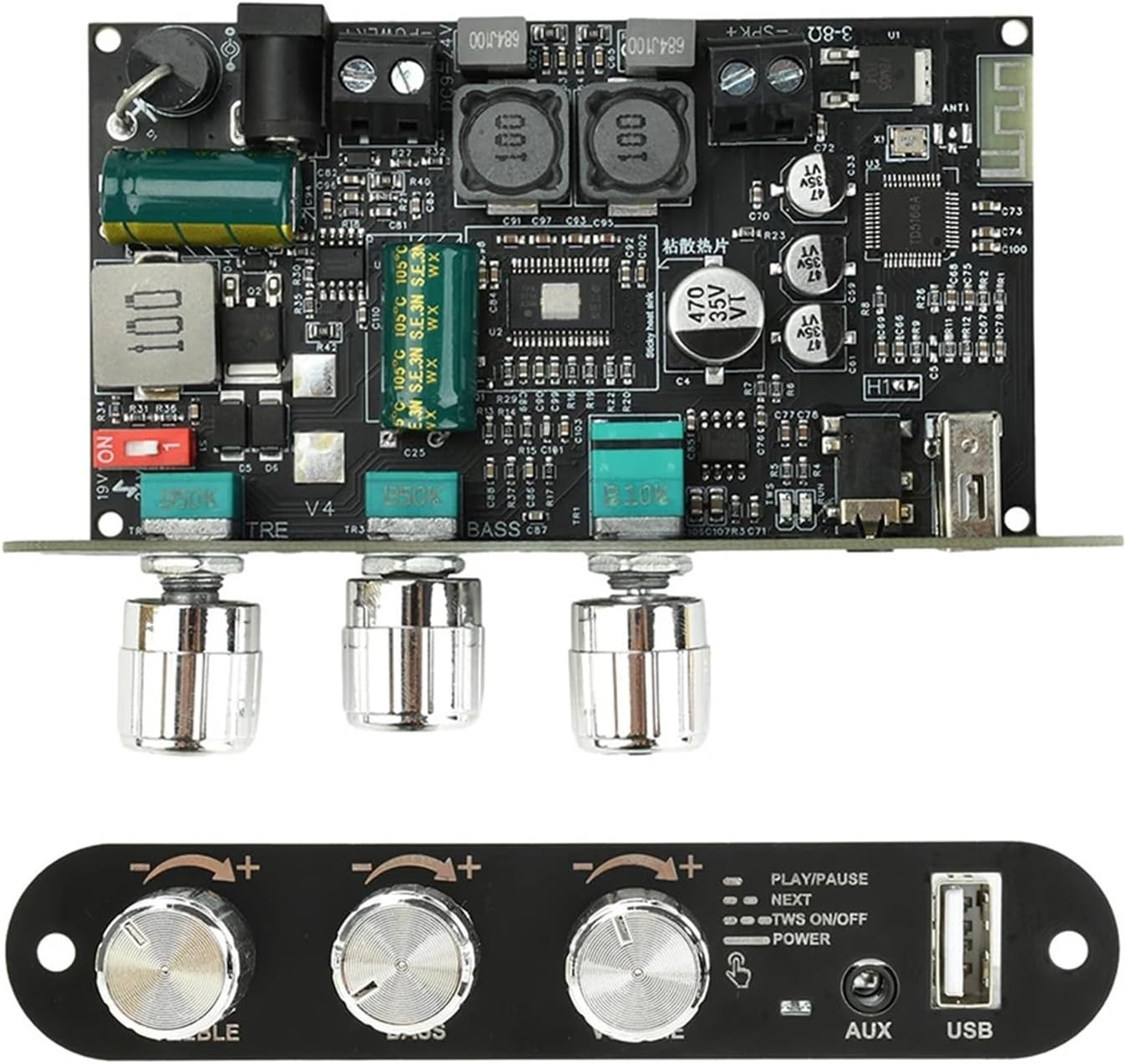 ZK-1001U 9-24V Mono 100W Digital Audio Amplifier Board Support APP TWS TPA3116D2 Sound Amplifier AMP Module AUX USB