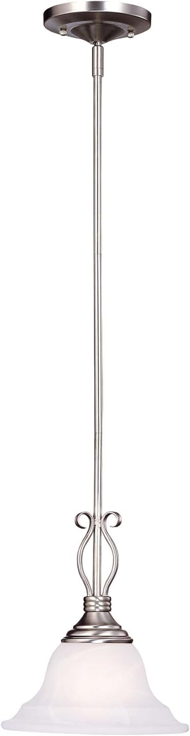 Savoy House KP-SS-130-1-69 Mini Pendant with White Faux Alabaster Shades, Pewter Finish