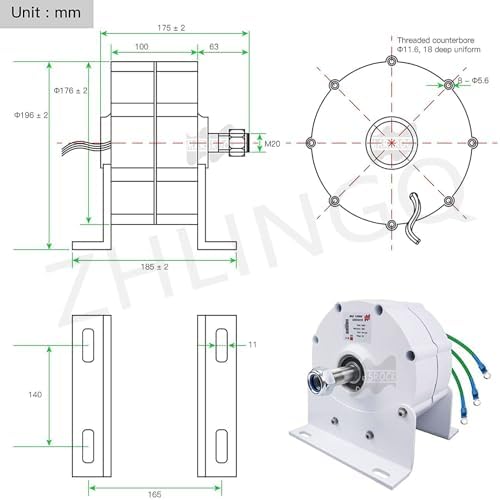 3000W-10000W Permanent Magnet Wind Turbine Generator 12V/24V/48V - DIY Horizontal Windmill, Hydro Turbine, Electric Motor for Eco-Friendly Power Solutions