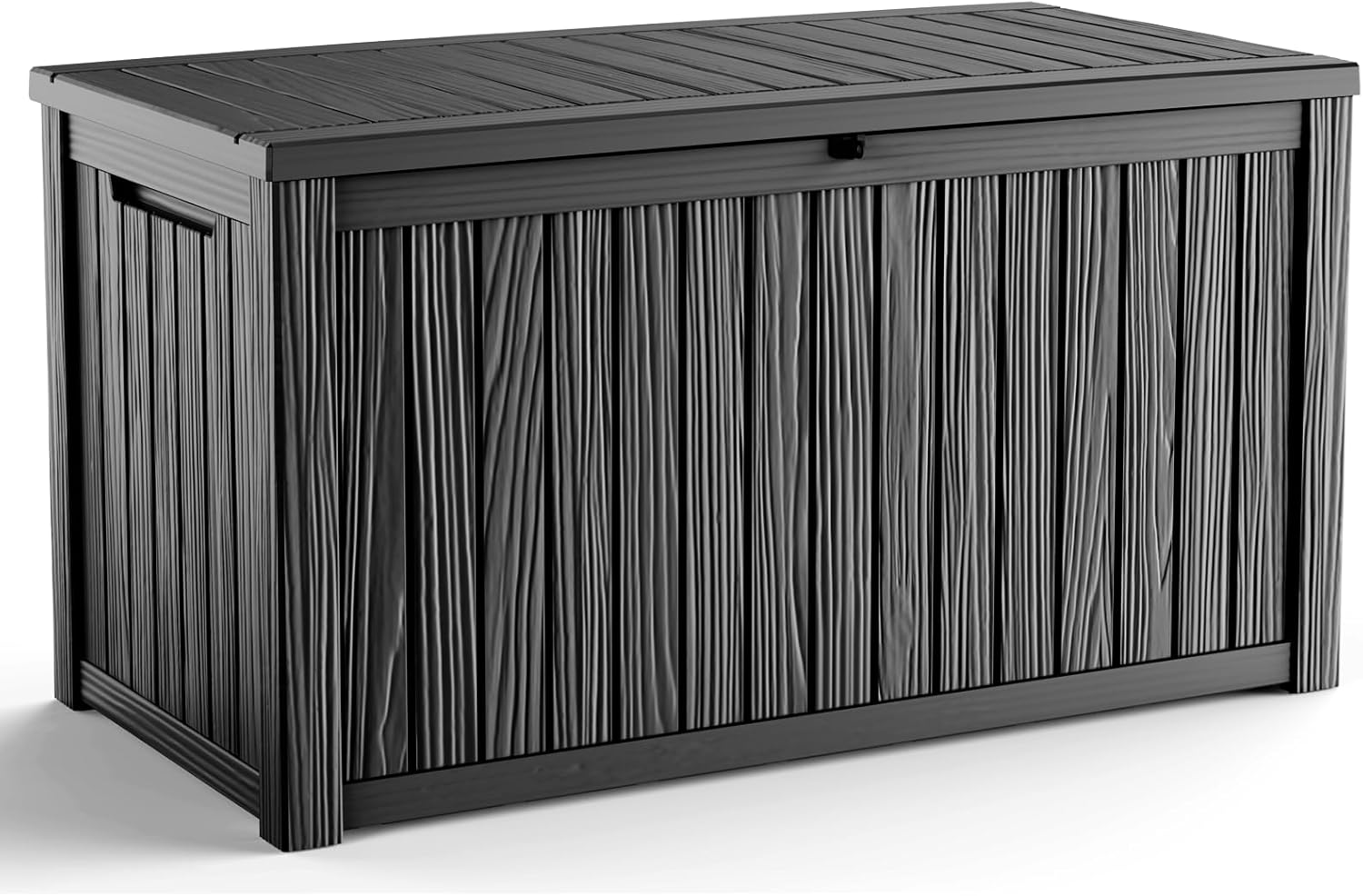 200 Gallon Outdoor Deck Box,Storage Lockable Waterproof Patio Furniture,Garden Tools,Cushions,Pool Accessories Outside Storage Resin Box(Black)