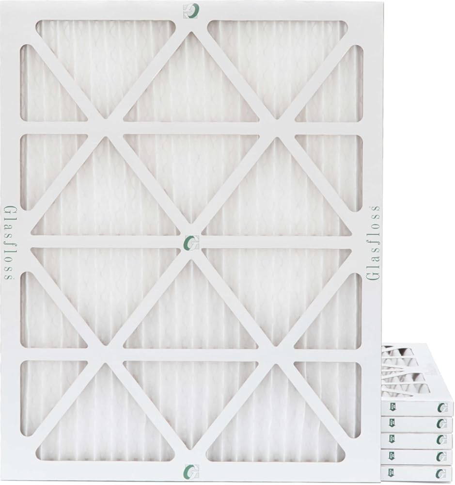 Glasfloss 16x20x1 MERV 10 AC & Furnace Air Filters. Box of 6. Actual Size: 15-1/2 x 19-1/2 x 7/8