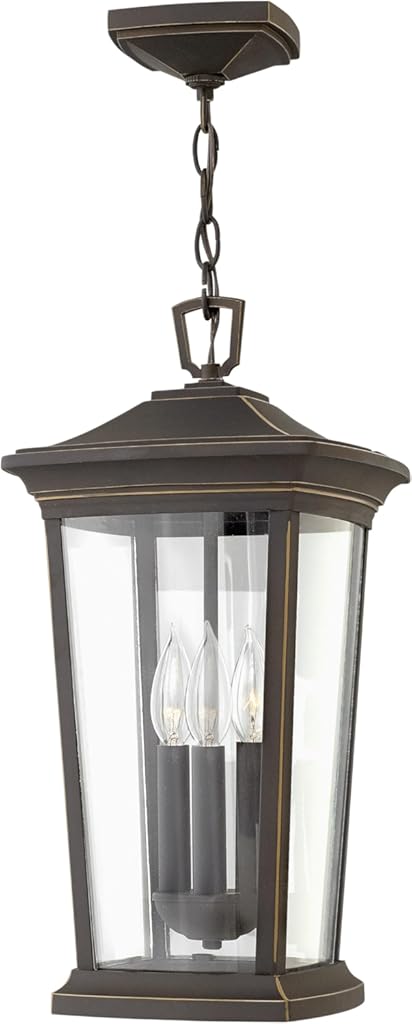 Hinkley Bromley Collection Three Light 4W LED Large Outdoor Hanging Lantern, Oil Rubbed Bronze
