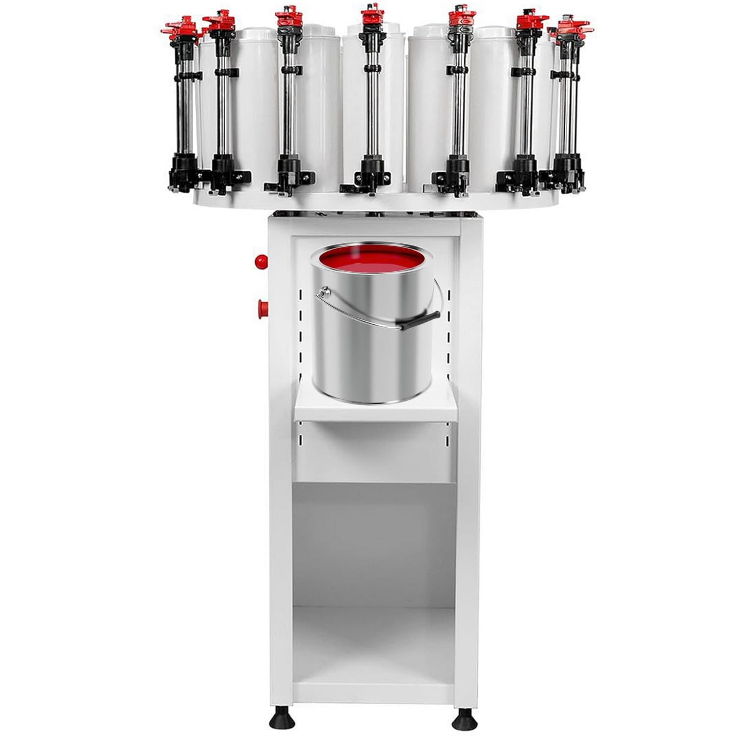 Commercial Paint Colorant Dispenser 2.3L Paint Color Tinting Machine 14 Stations with Dual-Pump Double-Gauge Lock Auto-Mixing Rotating Tray 110V Paste Mixing Machine for Water Oil Colorants