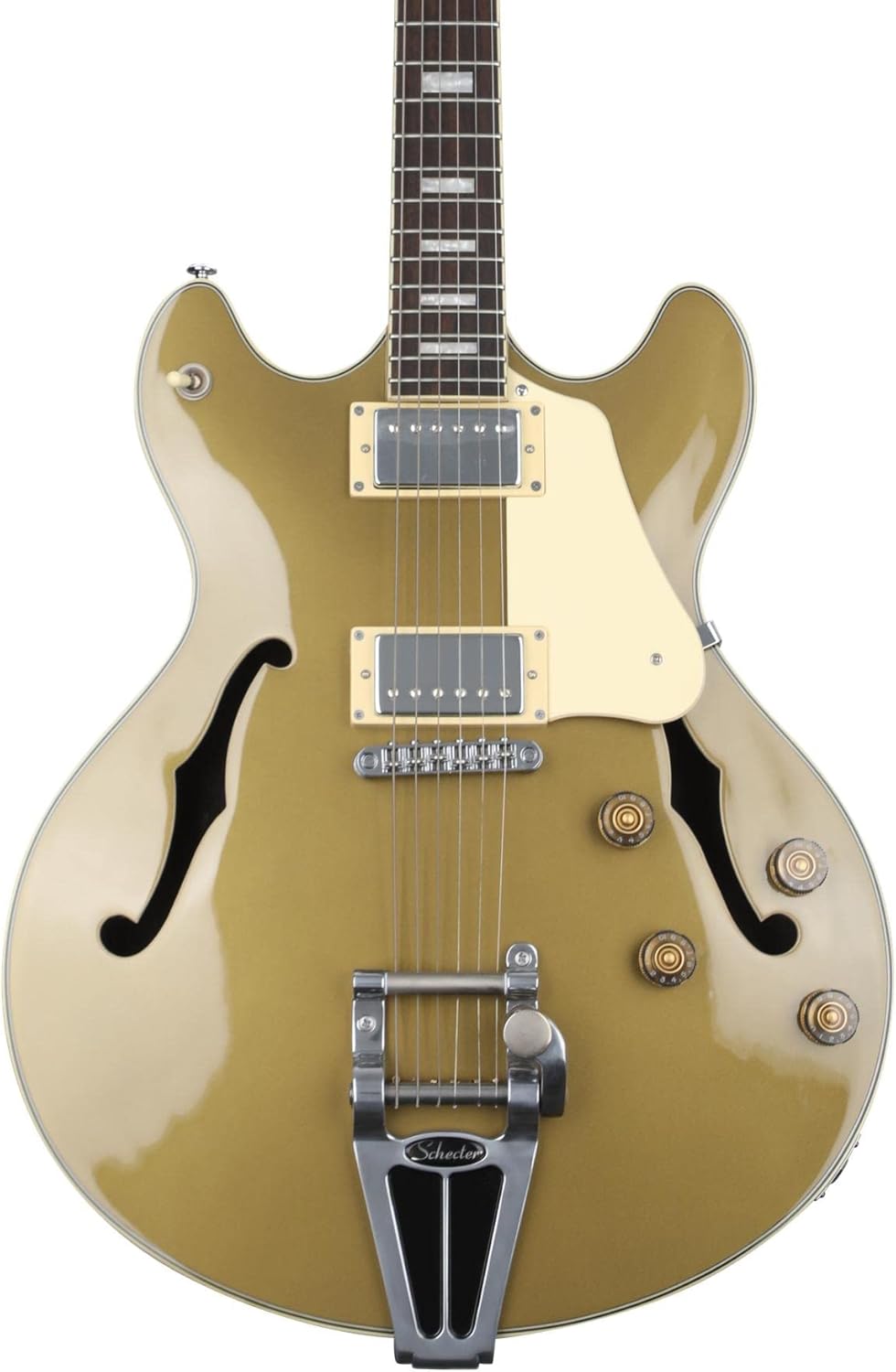 Schecter Corsair Semi-hollowbody Electric Guitar - Gold Top