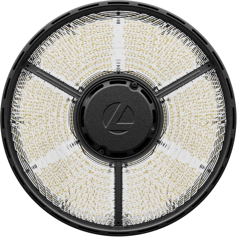 Lithonia Lighting Compact Pro Round LED High Bay Light, Ceiling Lighting Fixture, Adjustable 21000/24000/27000 Lumens, Selectable 4000K/5000K, UVOLT 120–347V, Black (CPRB ALO14 UVOLT SWW9 80CRI DBL)