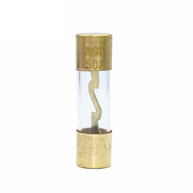 100Pcs 10 * 38MM Gold Plated Glass AGU Fuse Fuses Pack Car Audio Amp Amplifier 15A 20A 25A 30A 40A 50A 60A 70A 80A 100A Car Fuse(15A)