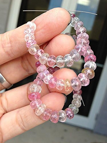 AAA tourmaline rondelle facet 5-6mm, set of 18 pieces