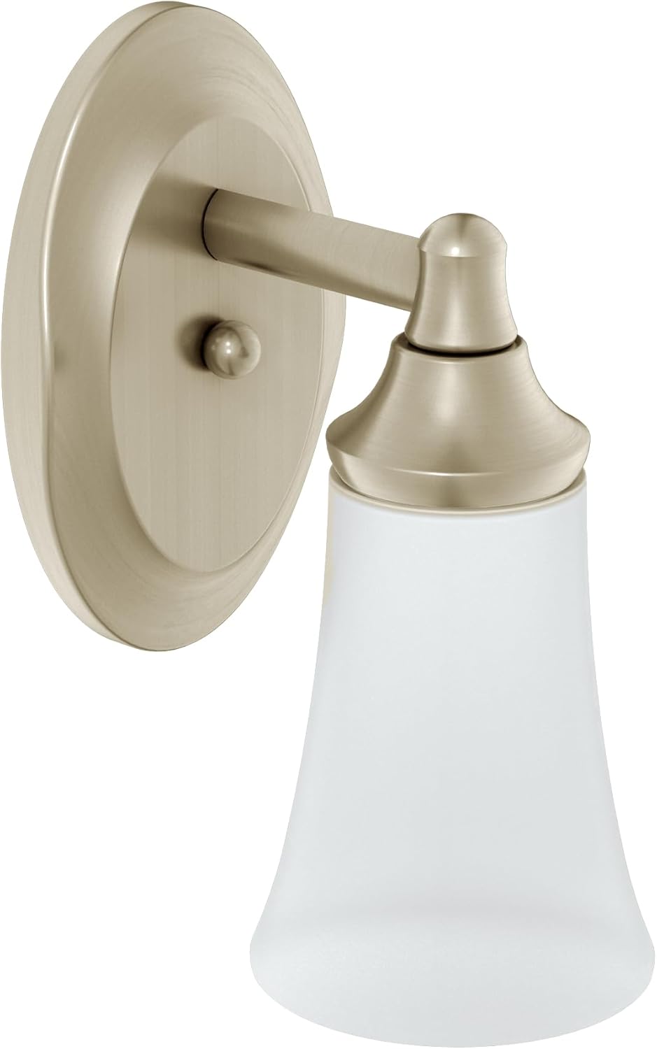 Moen YB2861BN Eva 1-Light Dual-Mount Bath Bathroom Vanity Fixture with Frosted Glass, Brushed Nickel