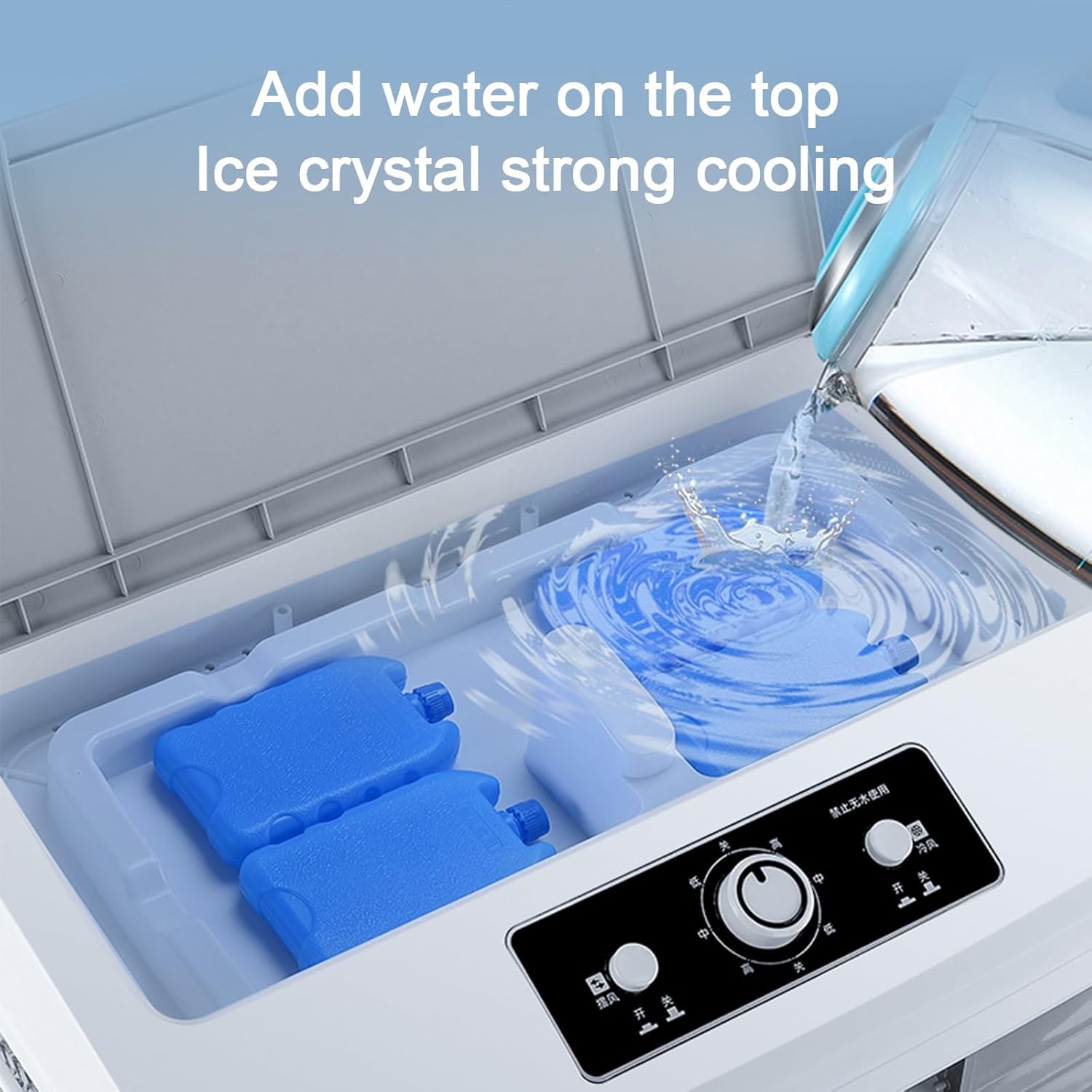 Swamp Cooler Air Conditioner, Evaporative Air Cooler w Large Capacity Water Tank, 4 Ice Box, Portable Air Conditioner with 3 Speeds for Backyard, Garage, Patio, Indoor(41x35x90cm(16x14x35.5in))