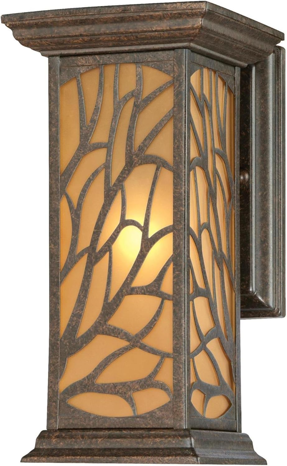 Westinghouse 6315000 Glenwillow One-Light Outdoor Wall Lantern with Amber Frosted Glass, Victorian Bronze