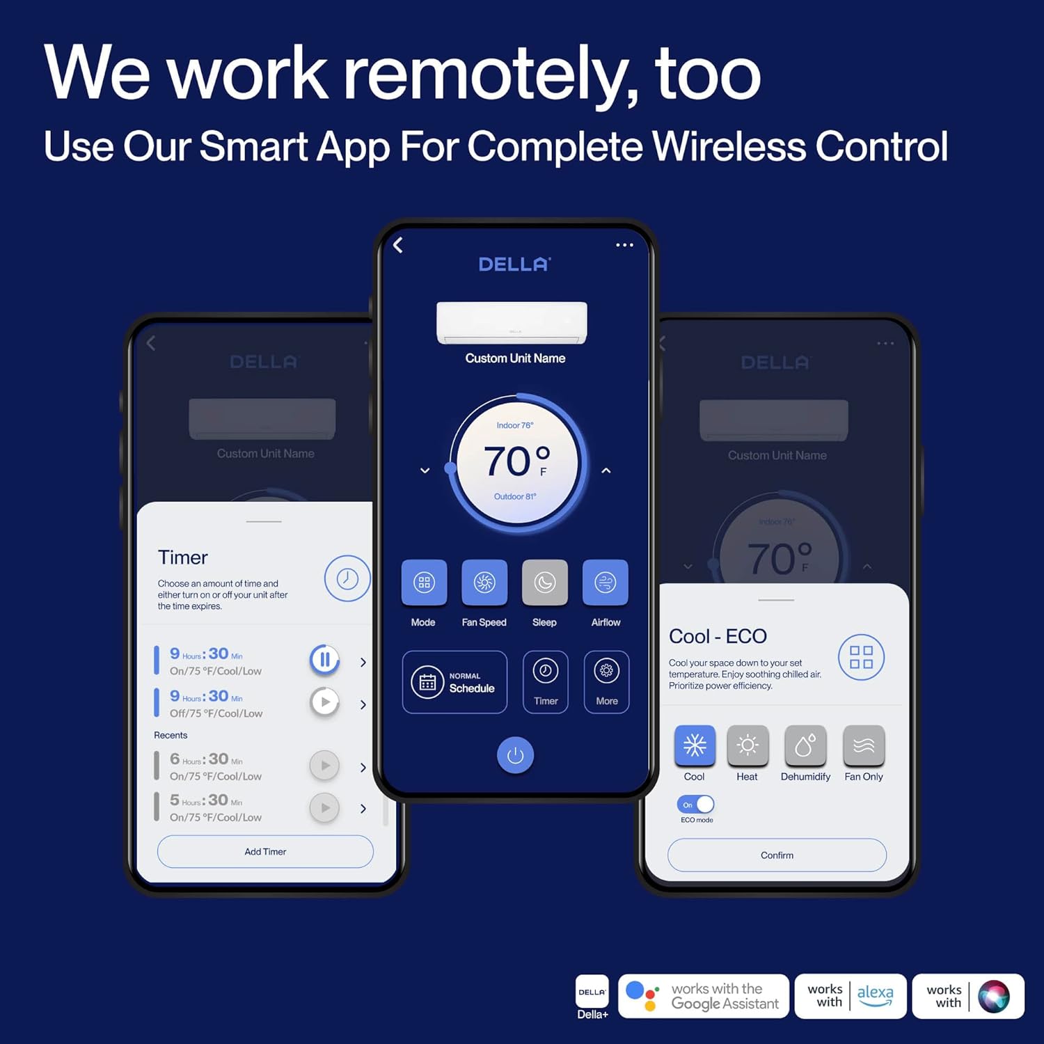 DELLA Motto Series 12000 BTU 17 SEER2 230V Mini Split AC, Cools Up to 550 Sq.Ft, Compatible with Alexa and Wifi, Ductless Inverter System Air Conditioner, Pre-Charged Heat Pump and 16.4ft Kits