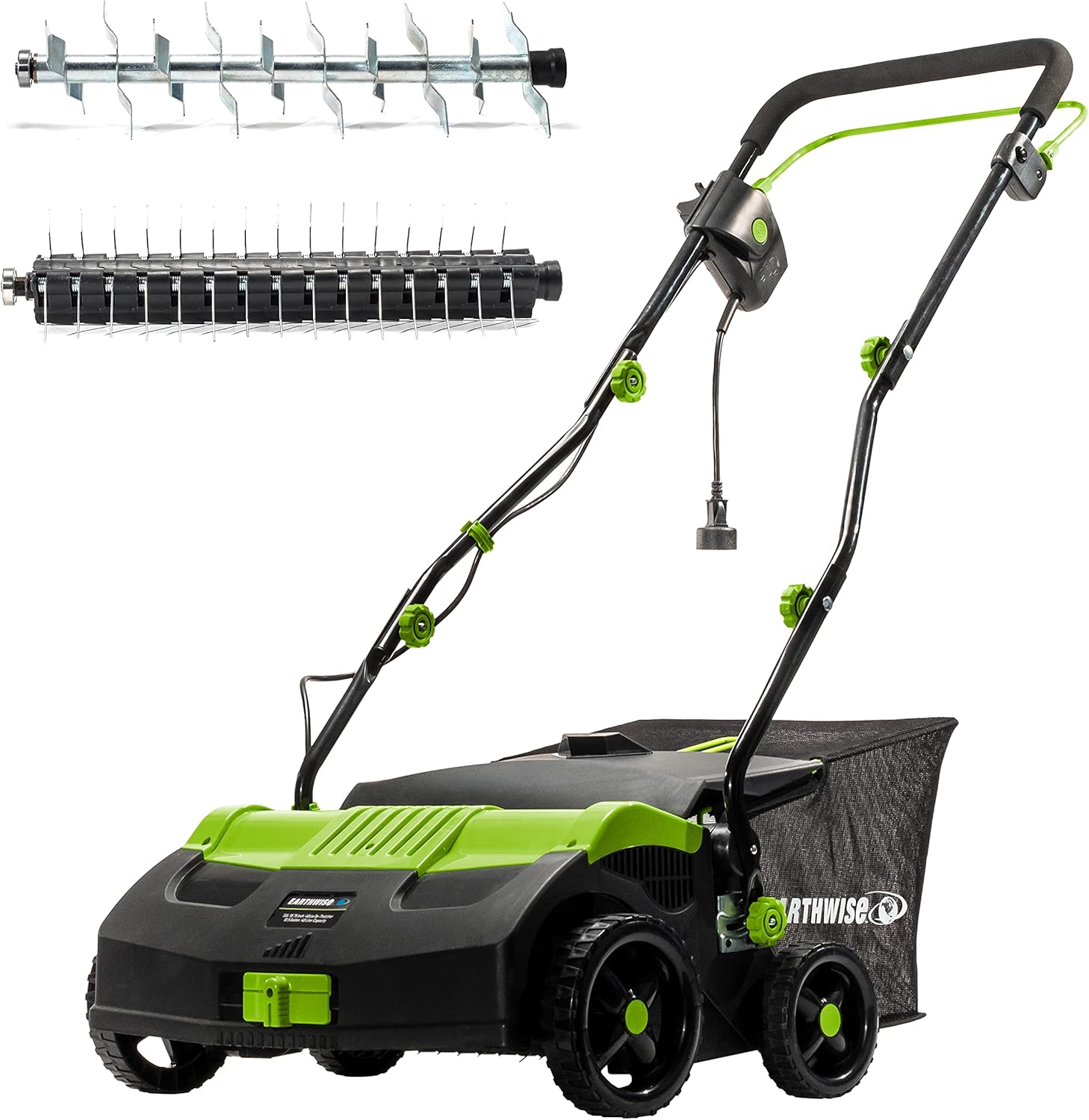 Earthwise DT71613AA 13-Amp 16-Inch Corded Dethatcher with Scarifier Blade and Collection Bag