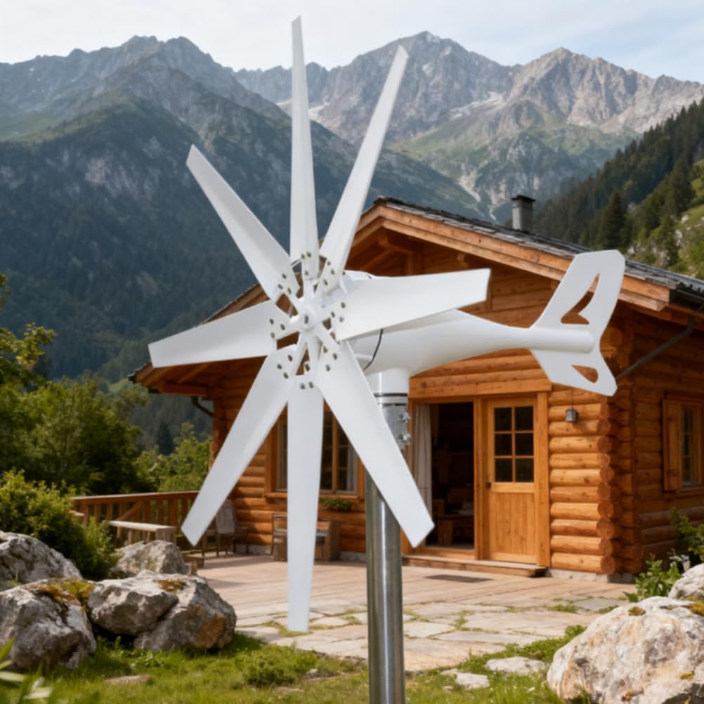 16000W Wind Turbine Generator Kit, 12V/24V/48V/220V 8-Blade 3-Phase Ac Permanent Magnet Generator,with Controller,for Homes Energy Supplementation