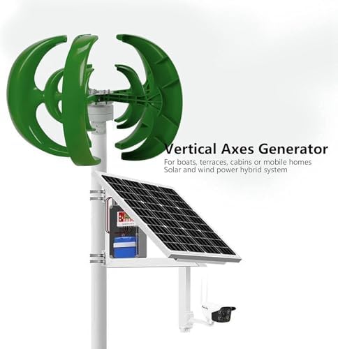 12V Vertical Axis Wind Turbine Generator - Efficient Black Three-Phase Permanent Magnet Motor for Home, Garden, Boat & Marine - Renewable Energy Solution for Industrial & Residential Use