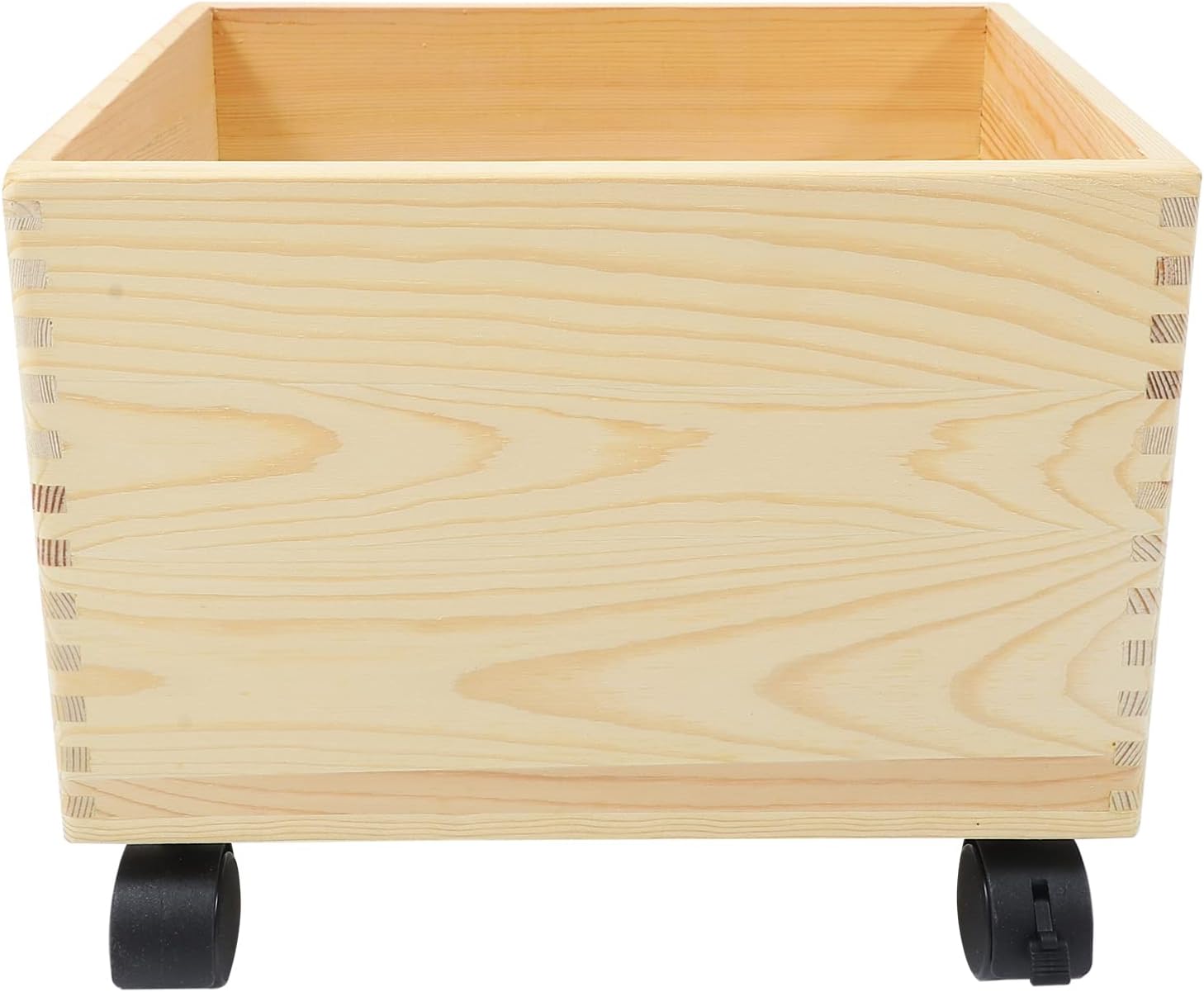 NUOBESTY 1Pc Box Multi Functional Storage Box with Wheel Portable Wooden Household Organizer for Sundries Capacity Storage Case for Material Keeps Your Space Tidy