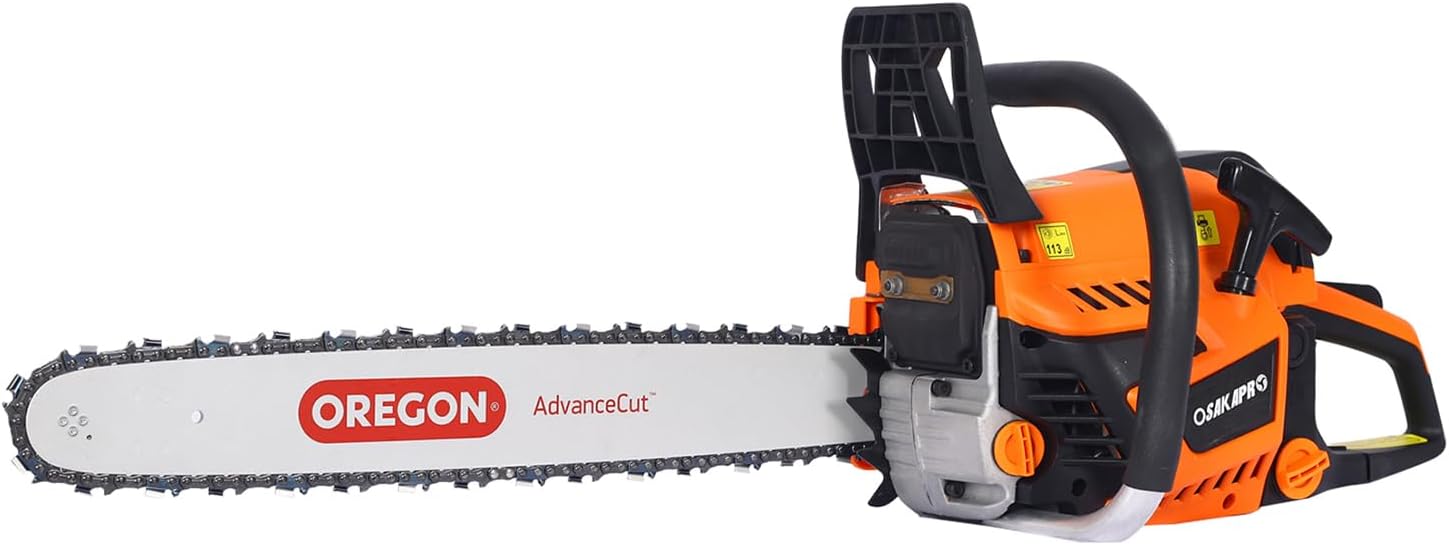 52cc Gas Chainsaw 20 Inch, Gas Powered Chainsaws 2-Cycle, 2.6HP Handheld Cordless Petrol Chain Saws For Wood Cutting, Tree Trimming and Land Clearing