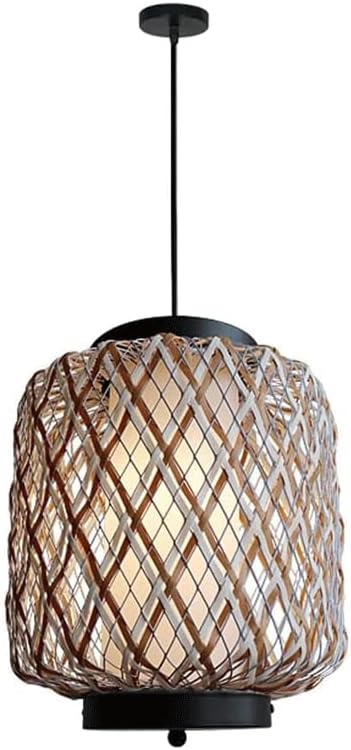 Chinese Style Wrought Iron Rattan Chandelier, E27 Single Head Pendant Light, Outdoor Waterproof Hnging Lamp, Ceiling Lighting Fixture, Attic Porch Gazebo Decorative Chandelier