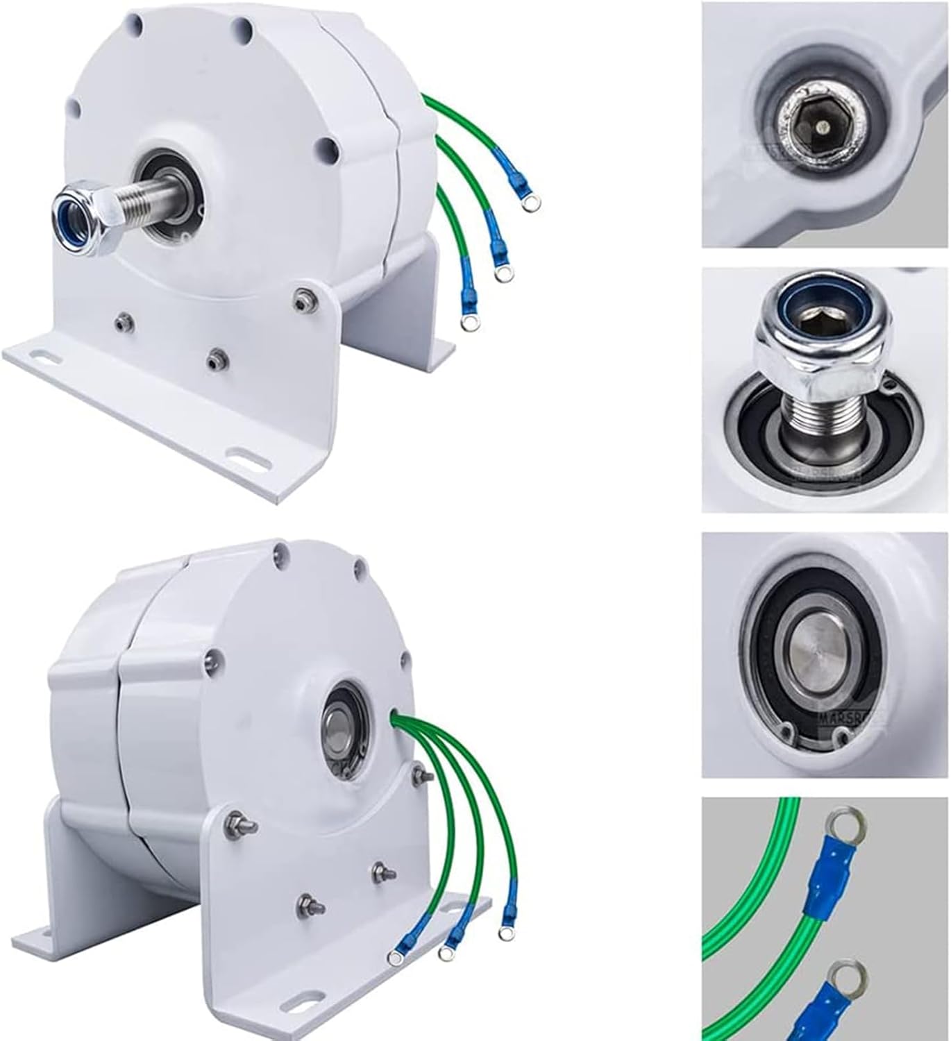 12V/24V/48V Low Speed AC Alternator Generators, 1500W Gearless Permanent Magnet Generator with Base for Vertical Horizontal Wind Turbine,48v