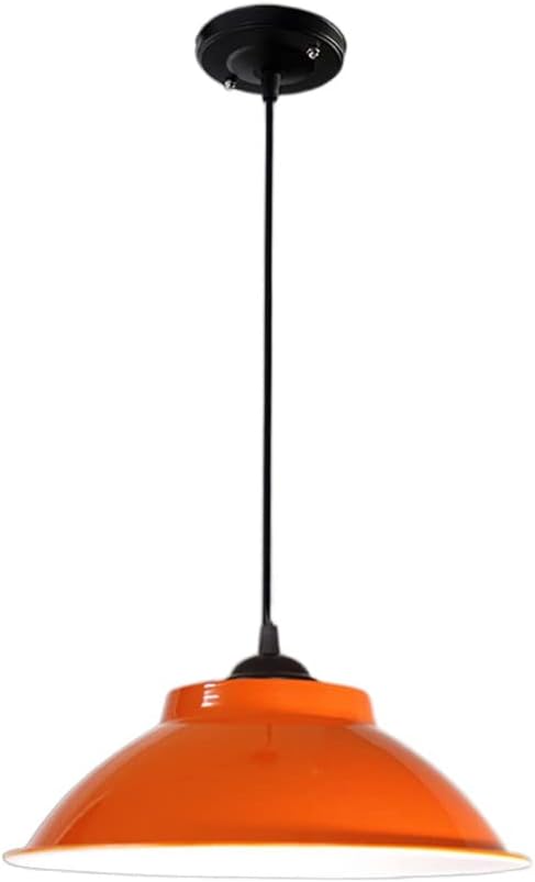 Retro Style Pendant Light V-intage Factory Lighting Chandelier Design Metal Hanging Ceiling Lamp, Industrial Lighting Fixture and Decoration for Kitchen Island Hallway Entryway (1-Pack) (Color : Oran