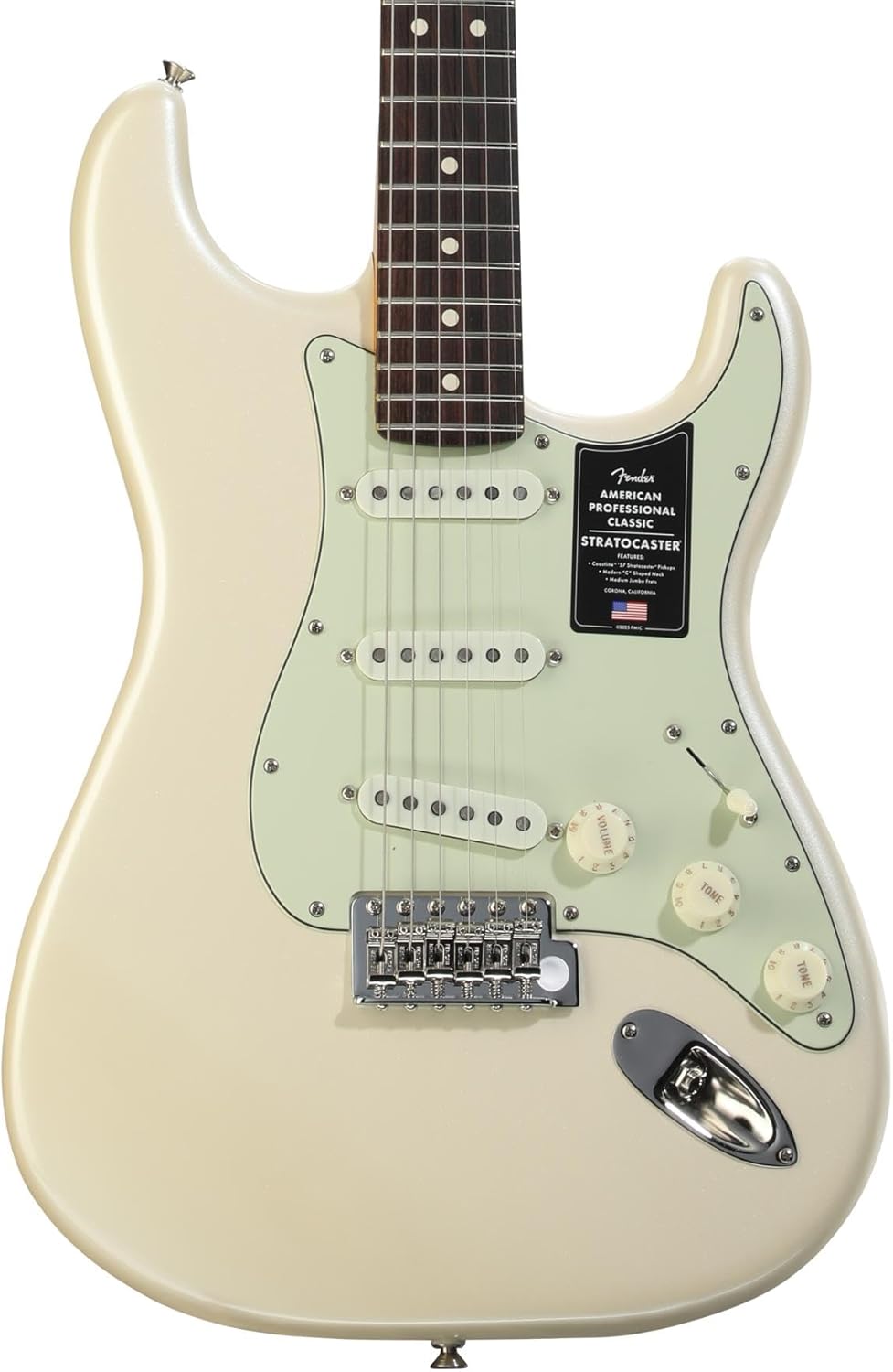 Fender American Professional Classic Stratocaster Electric Guitar - Olympic Pearl, Sweetwater Exclusive