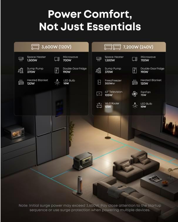Anker SOLIX F3000 Portable Power Station with Protective Cover, 3,072Wh, 120/240V Output, 6,000W Recharging, Expandable to 24kWh, Works with Generator & Solar Panel, for Camping, RVs, and Emergencies