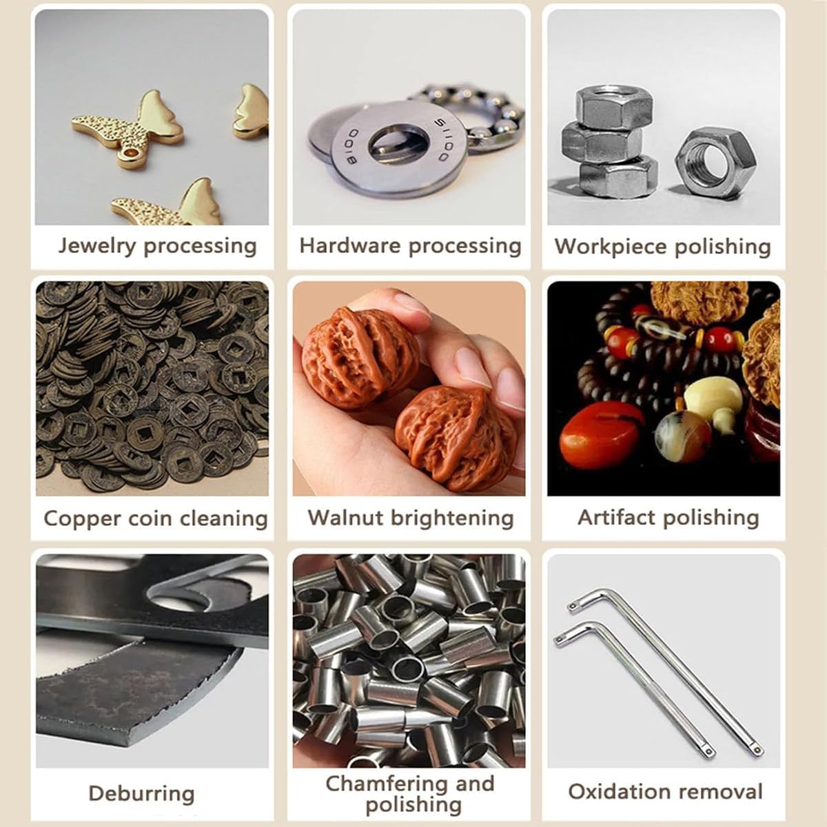 Rock Polisher Small Vibration Polishing Machine, Vibration Grinder, Metal Deburring Machine gem Faceting Machine for Jewelry, Agate, Jade