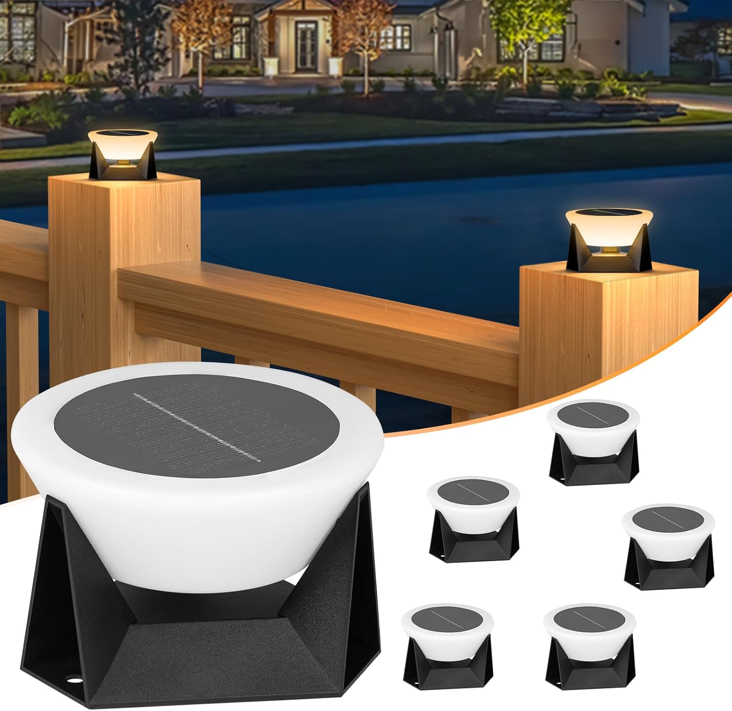 Solar Post Lights 6 Pack, 4.7