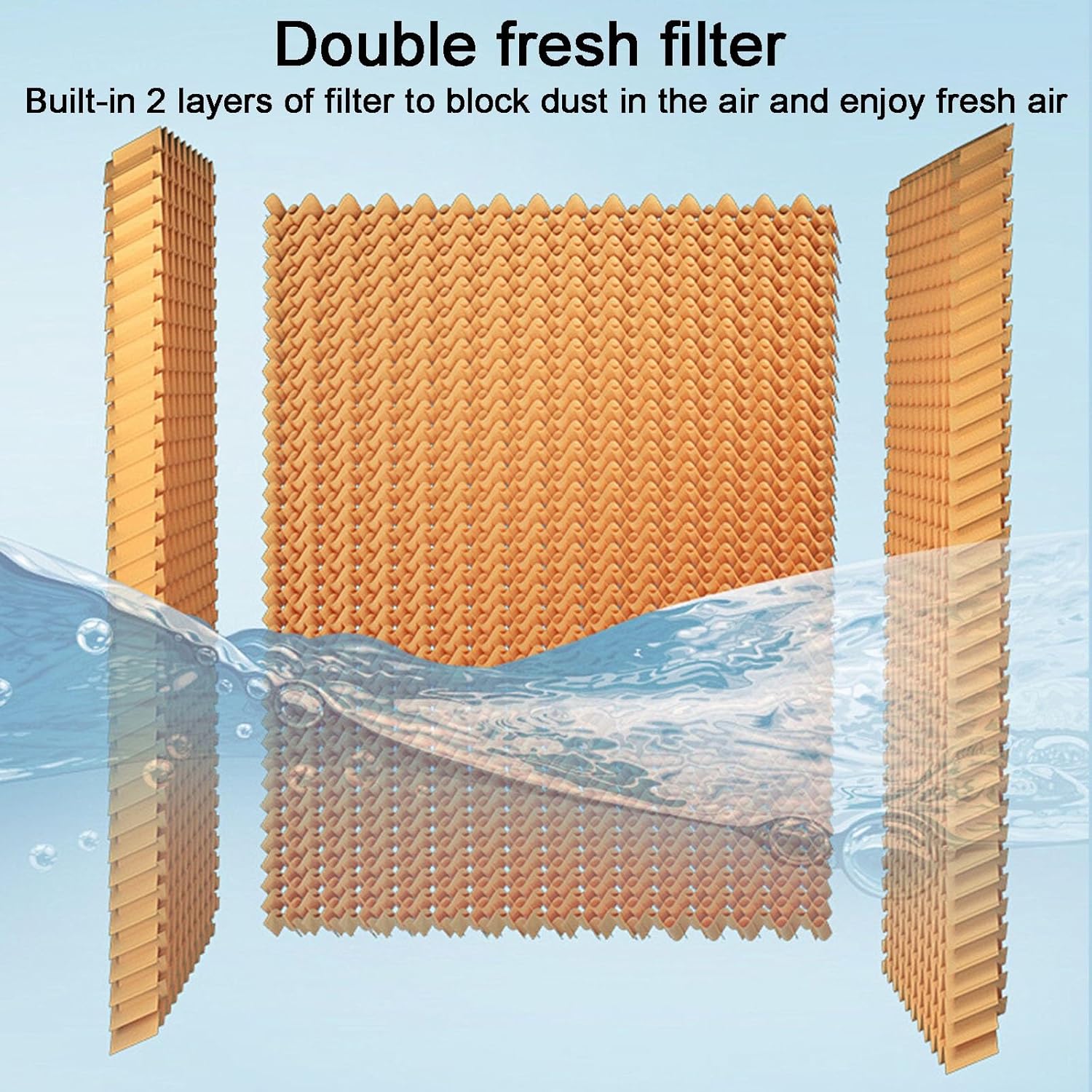 3 in 1 Evaporative Cooler, Swamp Cooler, Air Conditioner Portable with 8.8 Gal Split Water Tank, Knob Control, 3 Speed and 4 Ice Box(Orange)