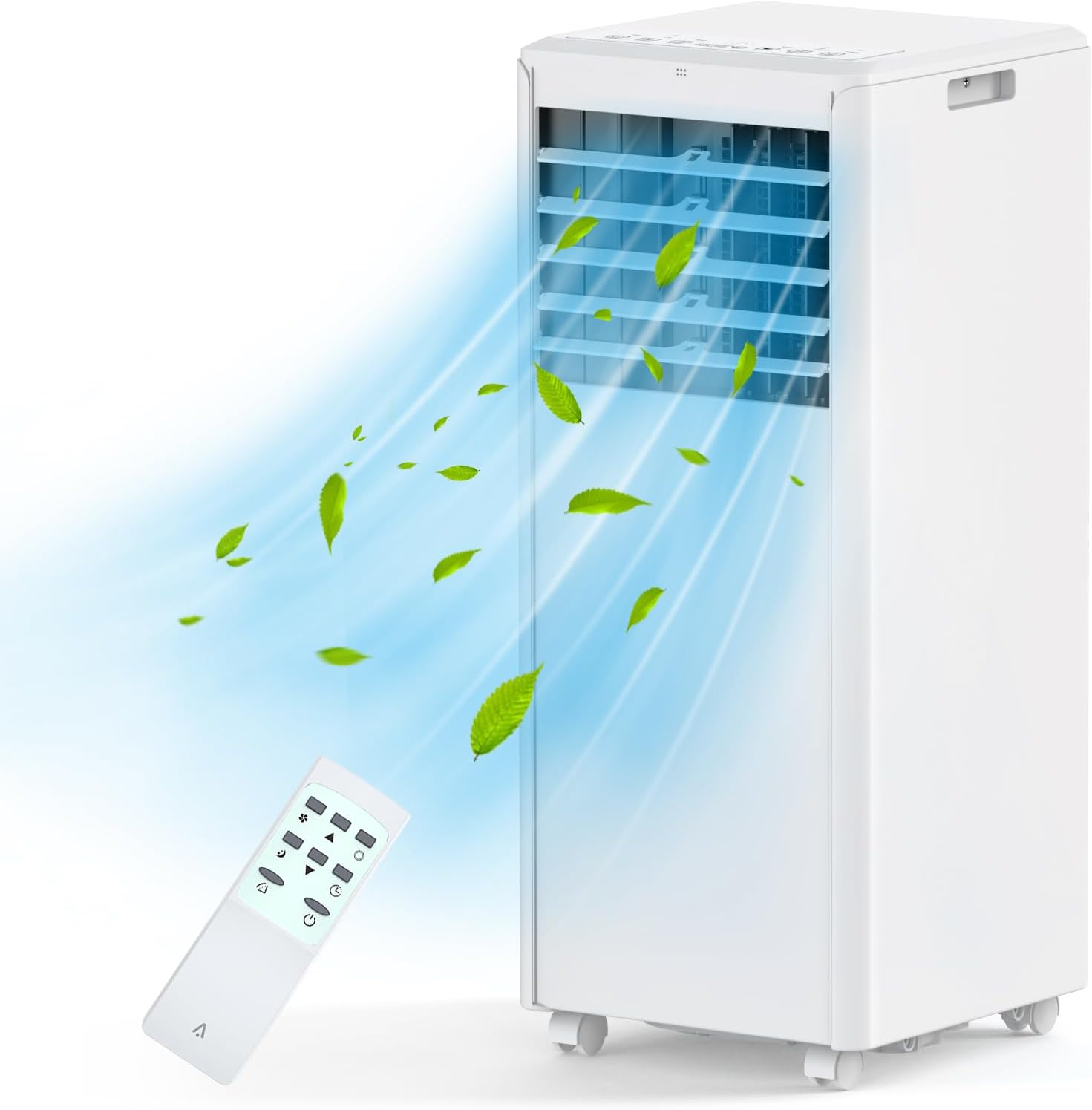 8,000 BTU Portable Air Conditioner, 3-In-1 AC Unit with Cooling, Dehumidifier, Fan Function, Compact Standing Air Conditioner for Room Up to 350 Sq. Ft. with Remote and Window Kit, White