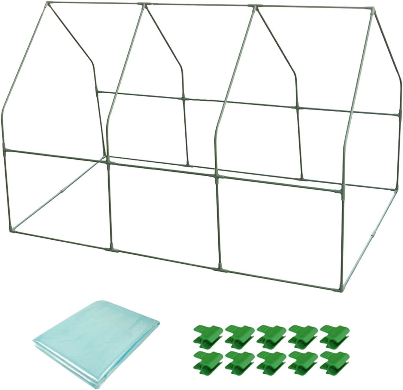 Mini Greenhouse Plant Stand Portable Hot House for Outdoor Vegetable Fruit Garden with Cover- 100cmx150cm