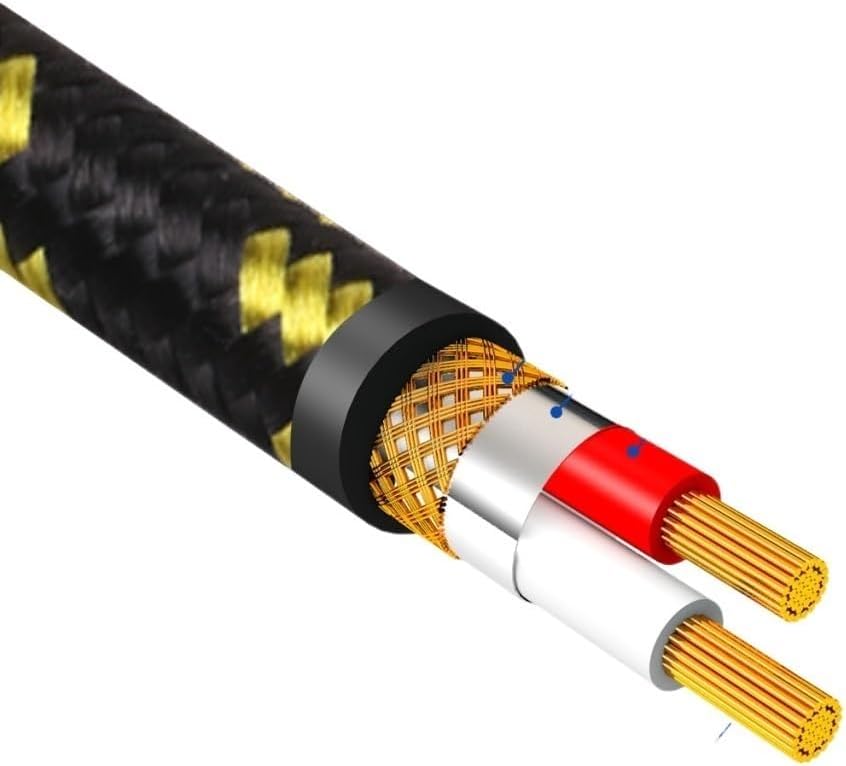 Ja-ck 1/4 Inch Instrument Cable Right-Angled to Straight 6.35mm Guitar Cable for Guitar Bass Keyboard Mixer Amplifier(Pack of 2,8m)