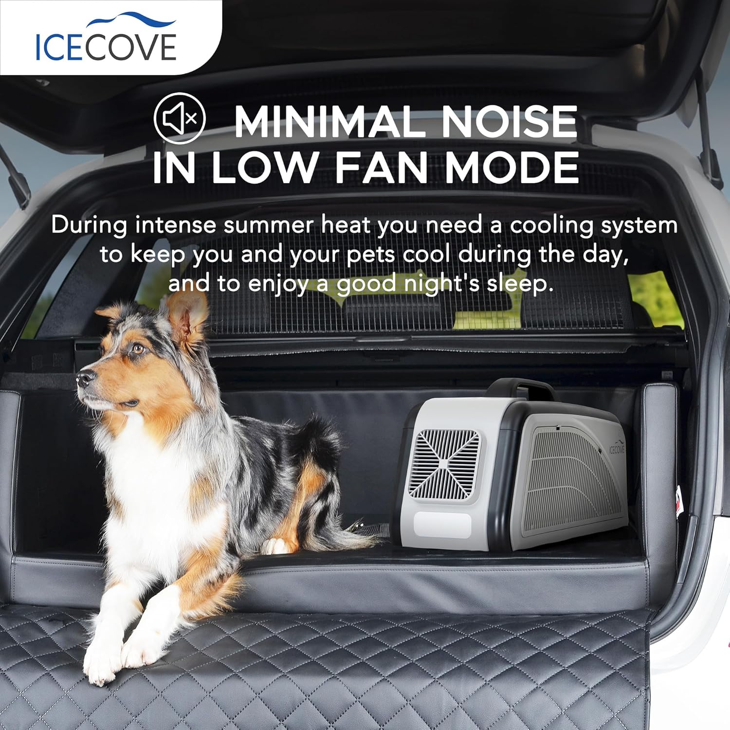 IceCove Portable Air Conditioner with Add-on Battery, 2500BTU Portable Car AC Unit, 250W Low Power Consumption, 25.5VDC, 2 Fan Speed, 3 Light Mode for Tent Camping RV Truck Van Life Home, Gray