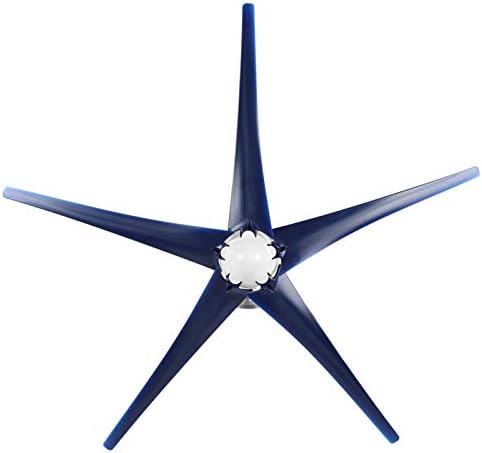 Hilitand 800W Windmill Generator Set, 5 Blade Small Wind Turbines Kit Industrial Energy Equipment (Blue 24V)