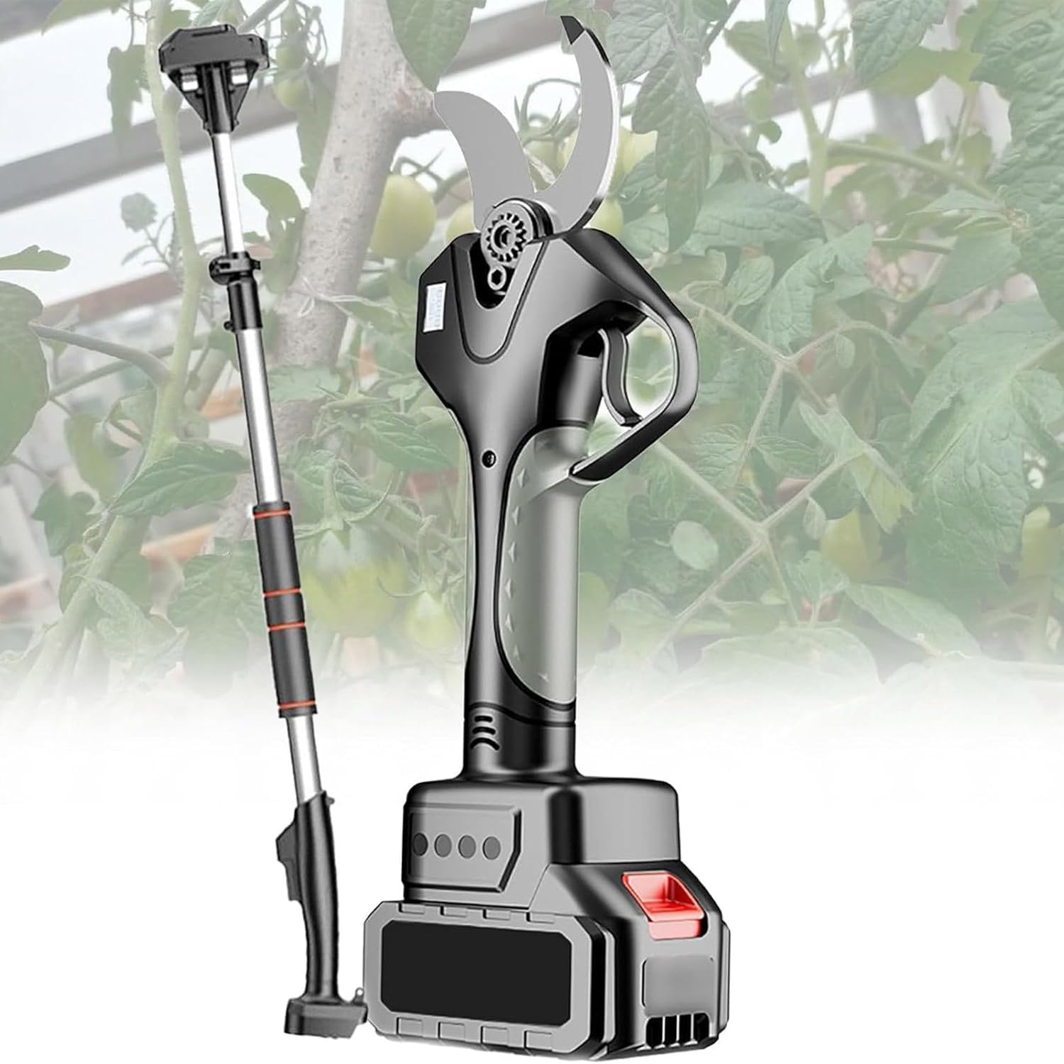 Brushless Electric Pruning Shears, Portable Cordless Pruning Shears with LCD Display, Adjustable Cutting Diameter 3 Inch for Gardening Tree Pruning (2 Battery)