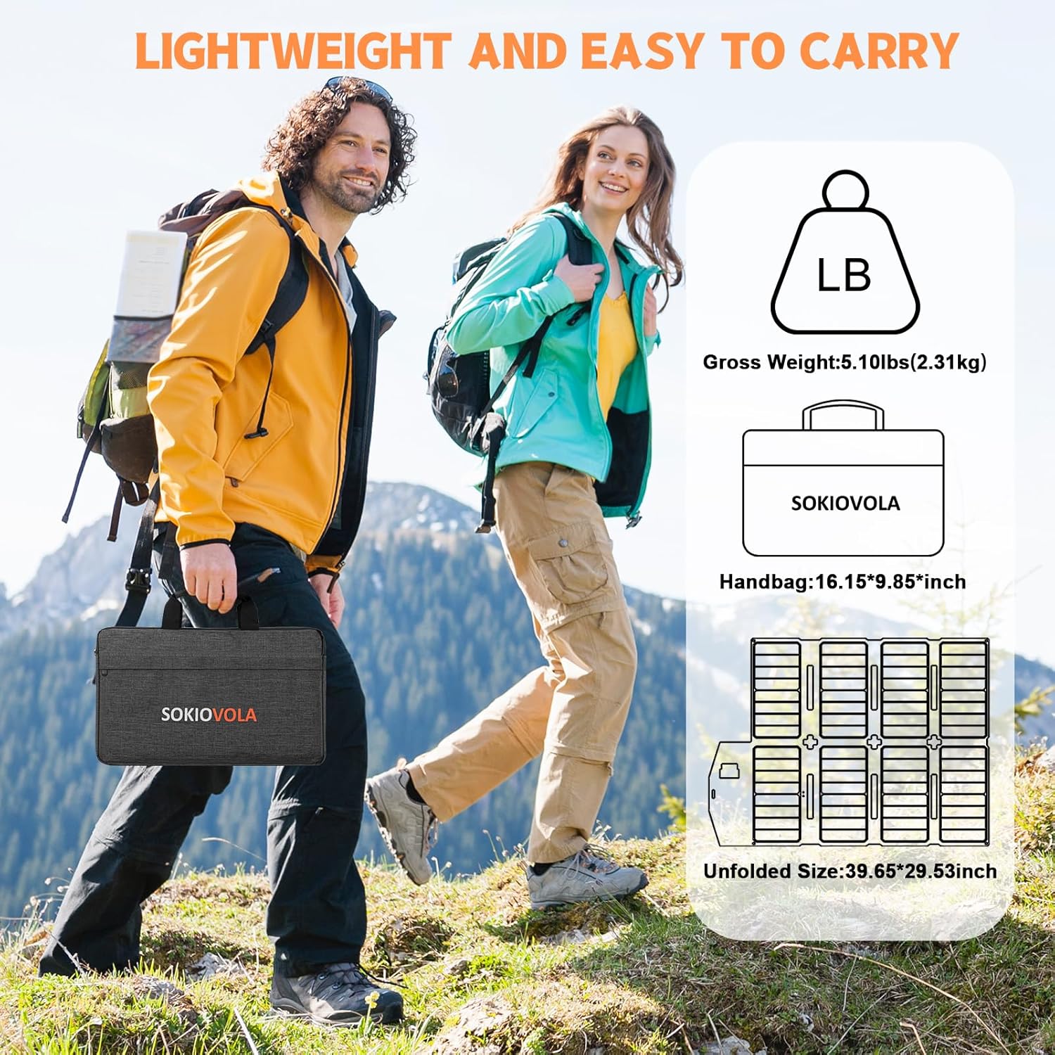 100W Portable Solar Panel for EF/Jackery/Bluetti/Anker Power Station MC4 Output Lightweight & Compact Foldable Solar Panel Charger Kits IP68 Waterproof for RV Travel Outdoor Activities