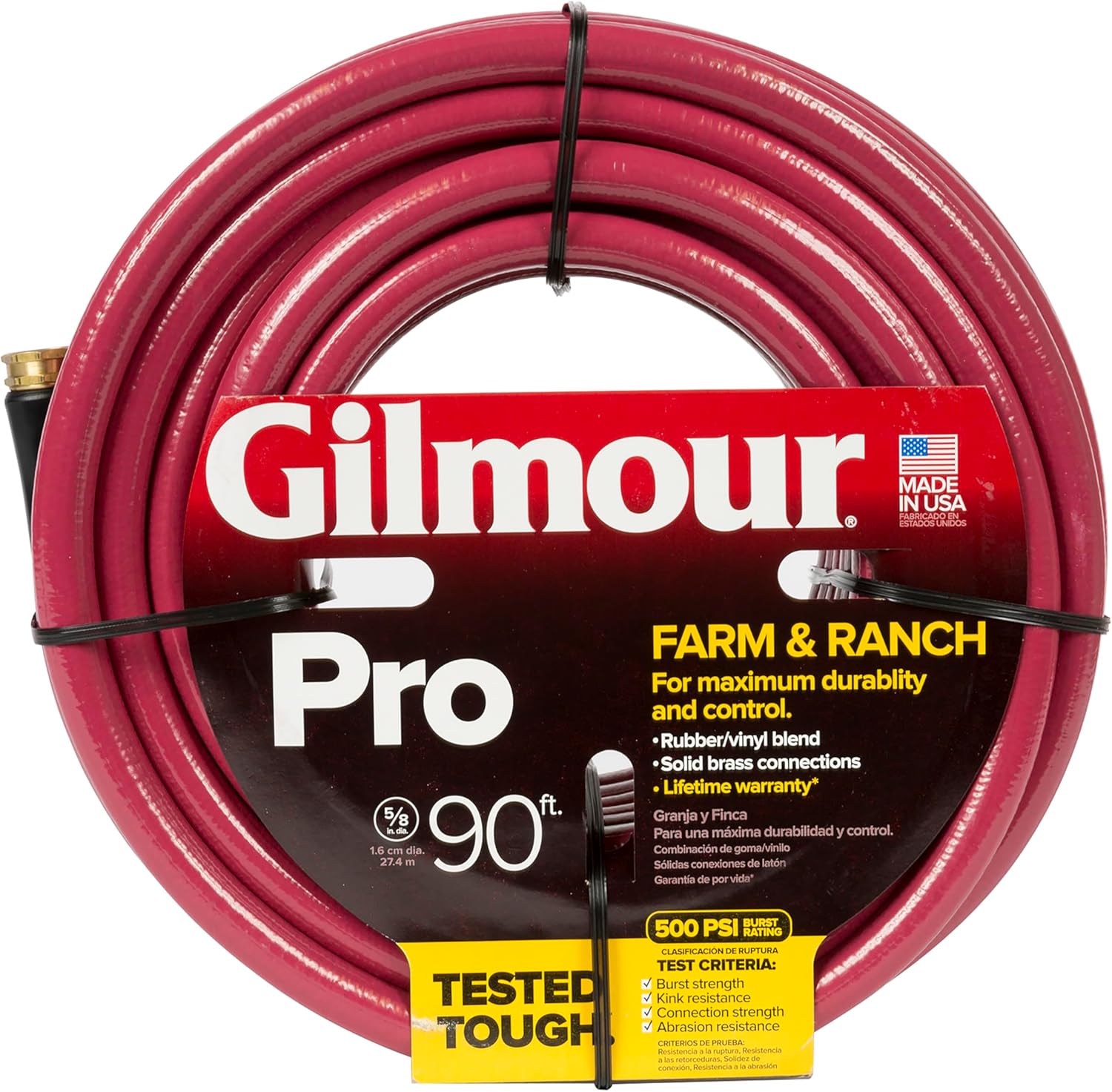 Gilmour Farm & Ranch Hose 5/8 Inch x 90 Feet, Red (829901-1001)
