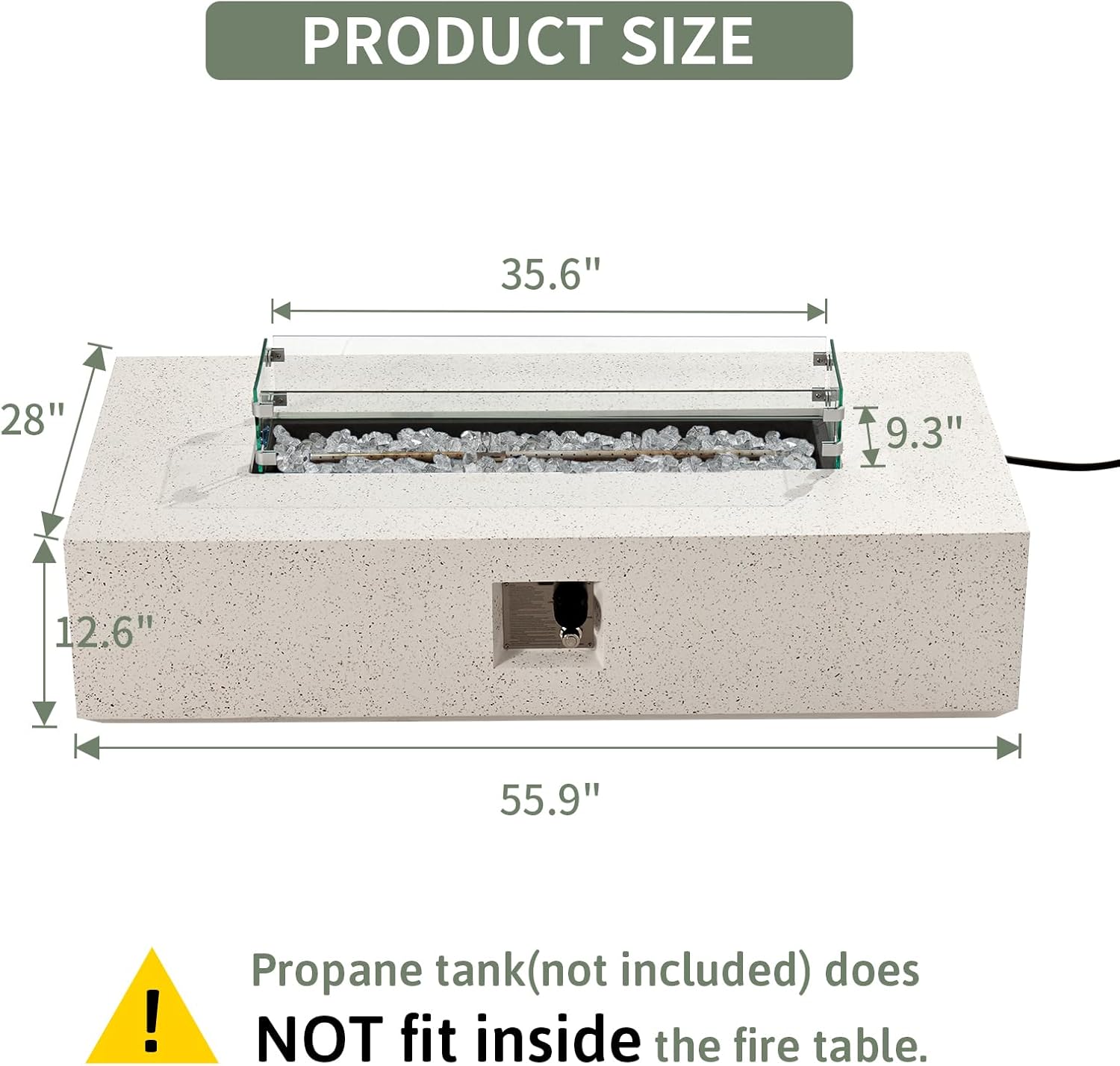 COSIEST Outdoor Propane Fire Pit Table, 56