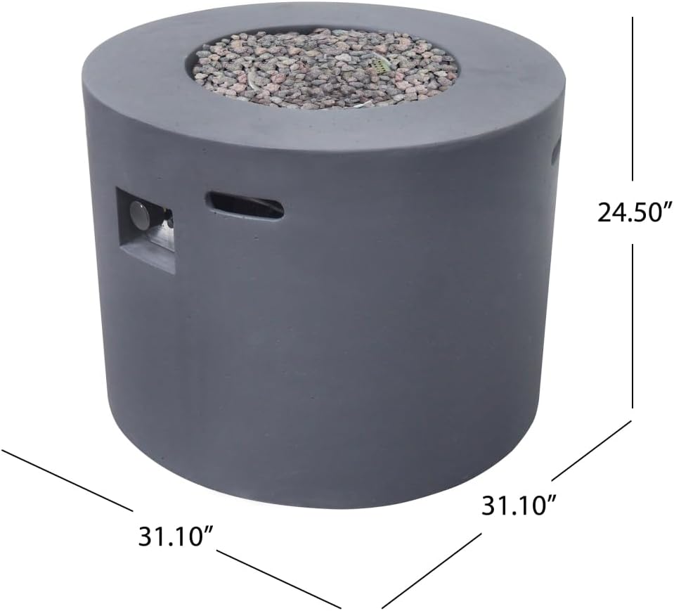 Modern Magnesium Oxide Fire Pit Table with 40,000 BTU Output for Outdoor Patio and Backyard Gatherings