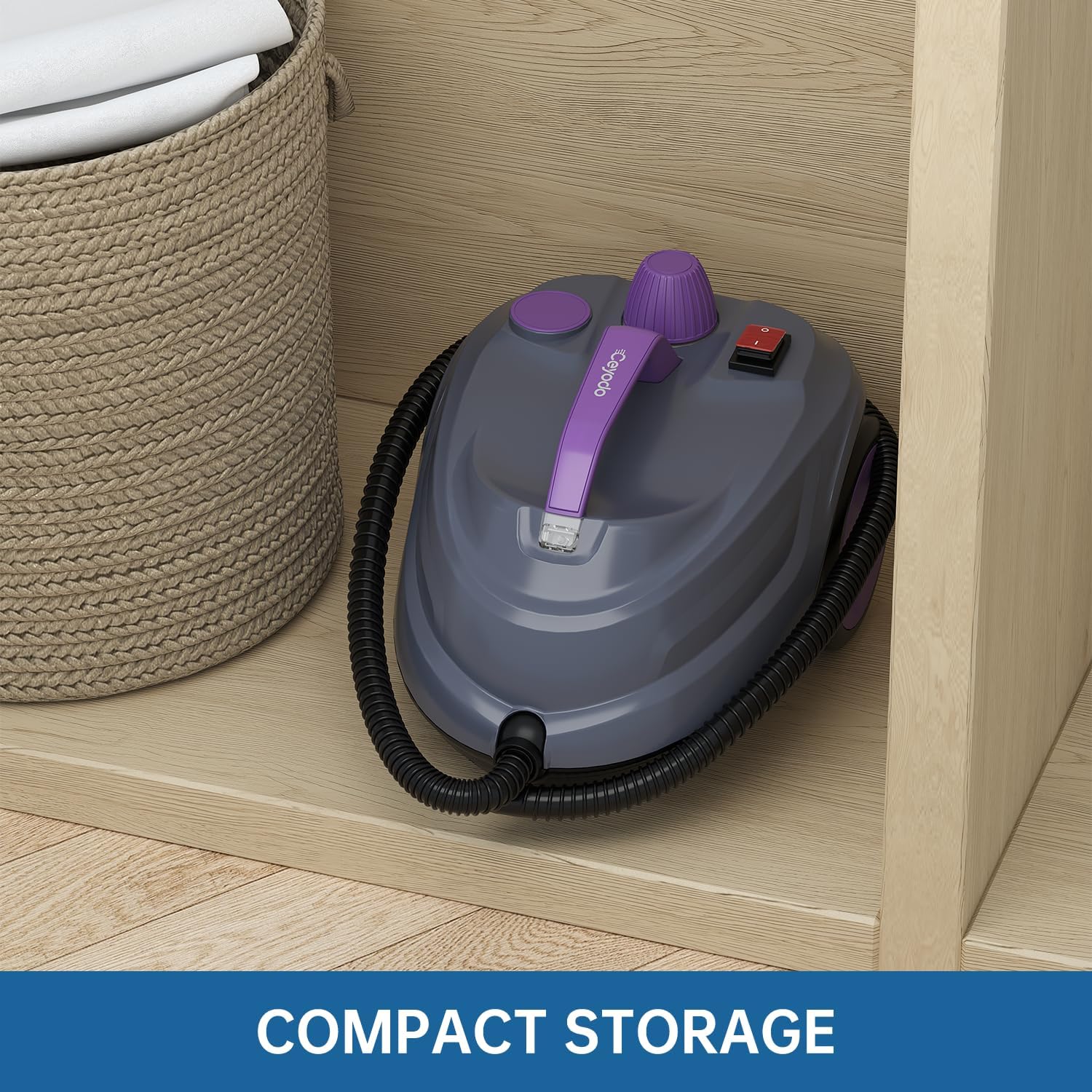 Steam Cleaner, Powerful Heavy Duty Canister Steamer with 34 Accessories, Steam Mop with 16.4 Ft Extra-Long Power Cord for Home Floor Cleaning, Grout, Upholstery, Car Detailing, Purple