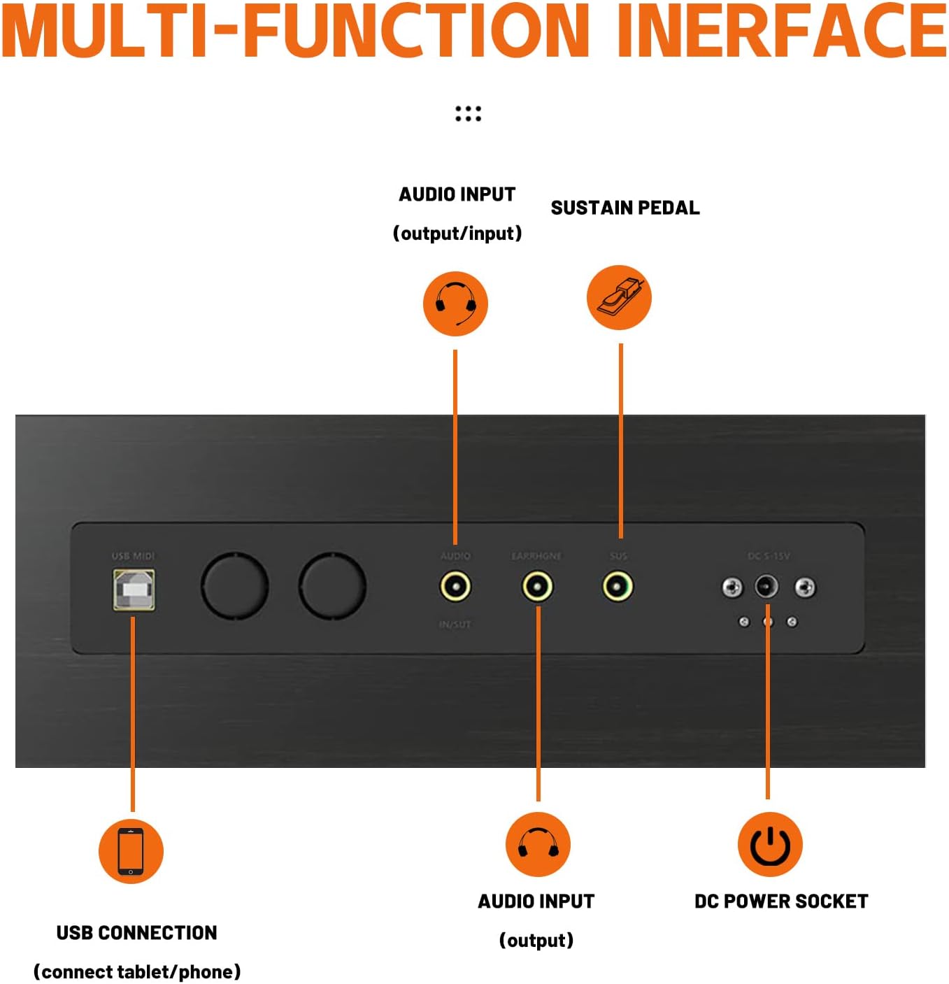 AODSK 88 Key Weighted Action Digital Piano,Grade Hammer Action Keyboard UPB-85+AODSK Iron Piano Bench UAP-10