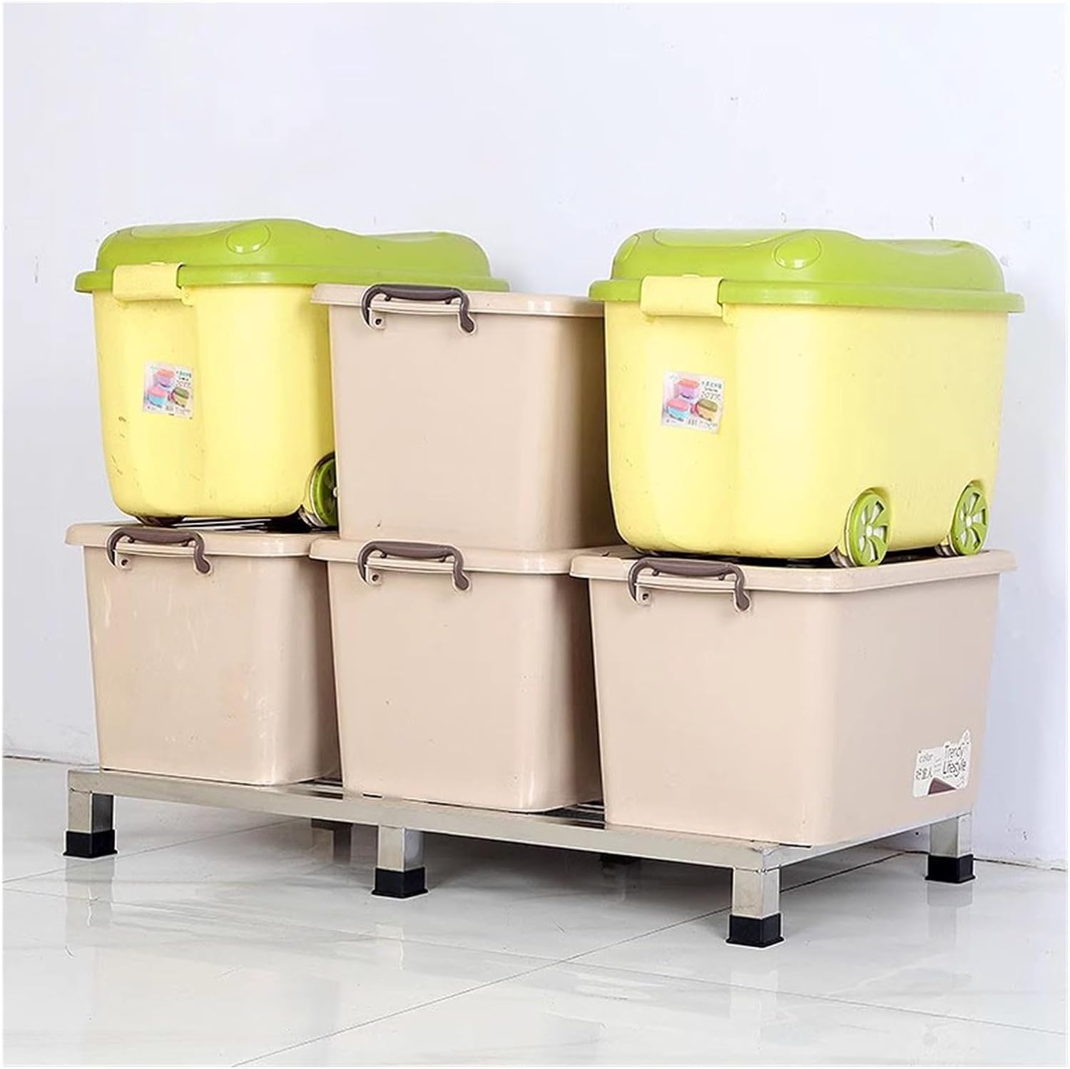 Heightened Air Conditioner Base, Stainless Steel Moisture-Proof Floor Pallets, One-Piece Furniture Appliances Base Stand for Warehouse Supermarket(60x110x15cm)