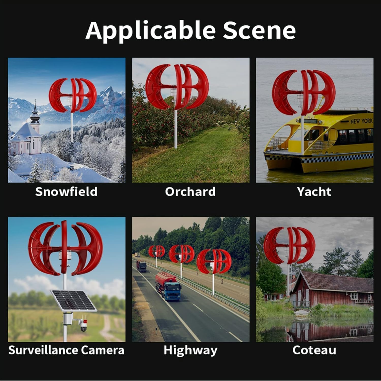 CAJUCA 9000W Vertical Axis Wind Turbine, 12V-220V Alternative Energy Generator Small Windmill Free Energy with Controller