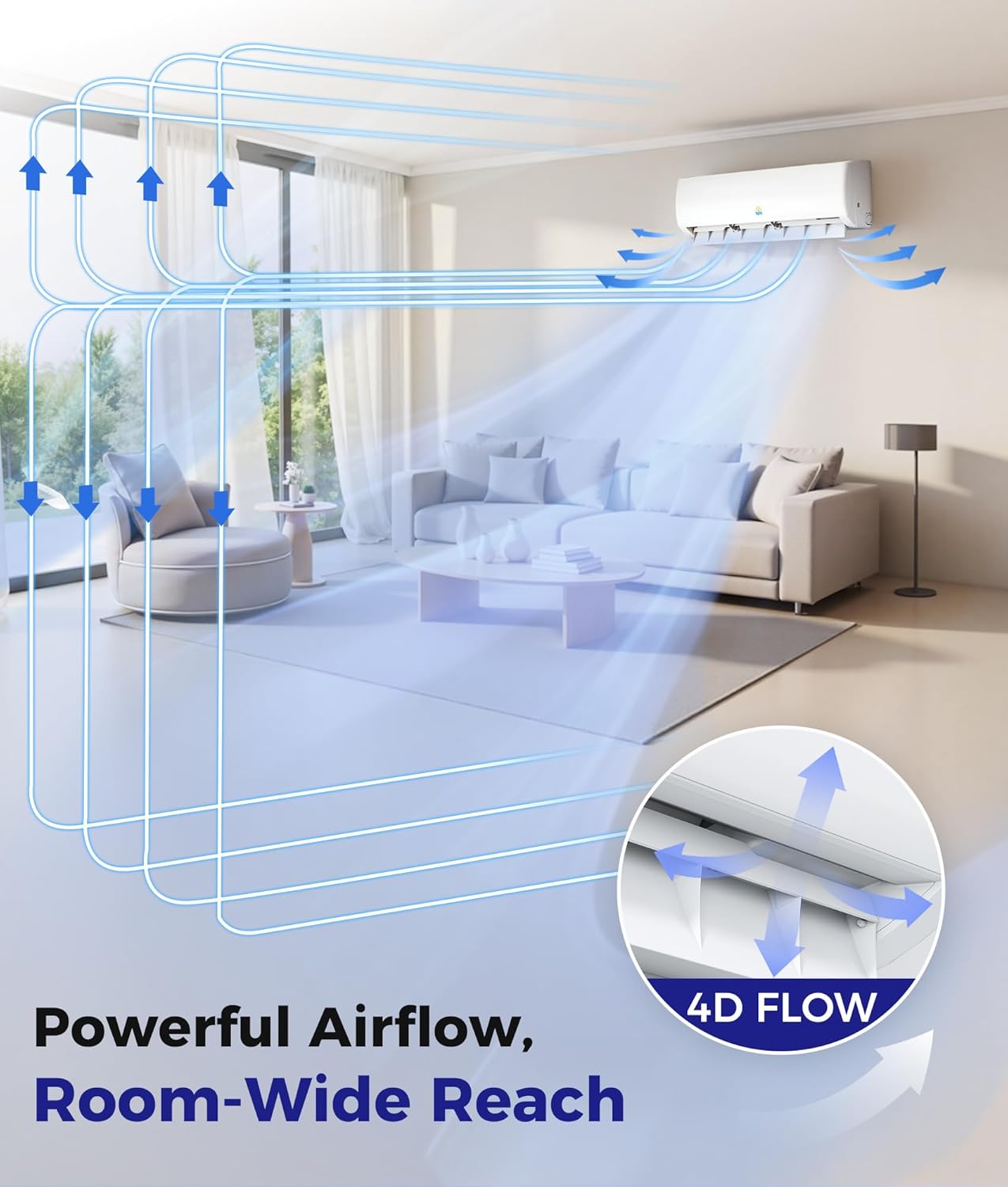 Mini Split Air Conditioner - 18000 BTU Ductless Mini Split Ac/Heating System, 1250Sq.Ft, 230V 21 SEER2 Wifi Enabled Inverter, Split AC Unit with Precharged Heat Pump, R454B with Installation Kit