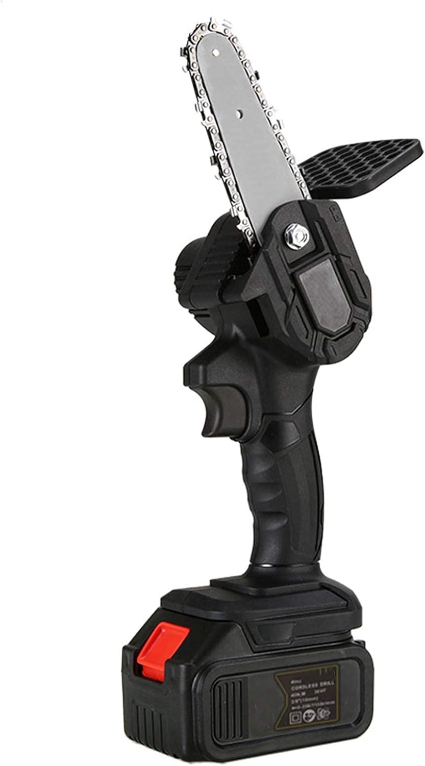 Mini Electric Pruning Saw, Professional Cordless Portable Chain Saw, with Anti-Sawdust Splash Baffle, Rechargeable 3.0Ah Lithium Battery Powered, for Tree Branch Wood Cutting