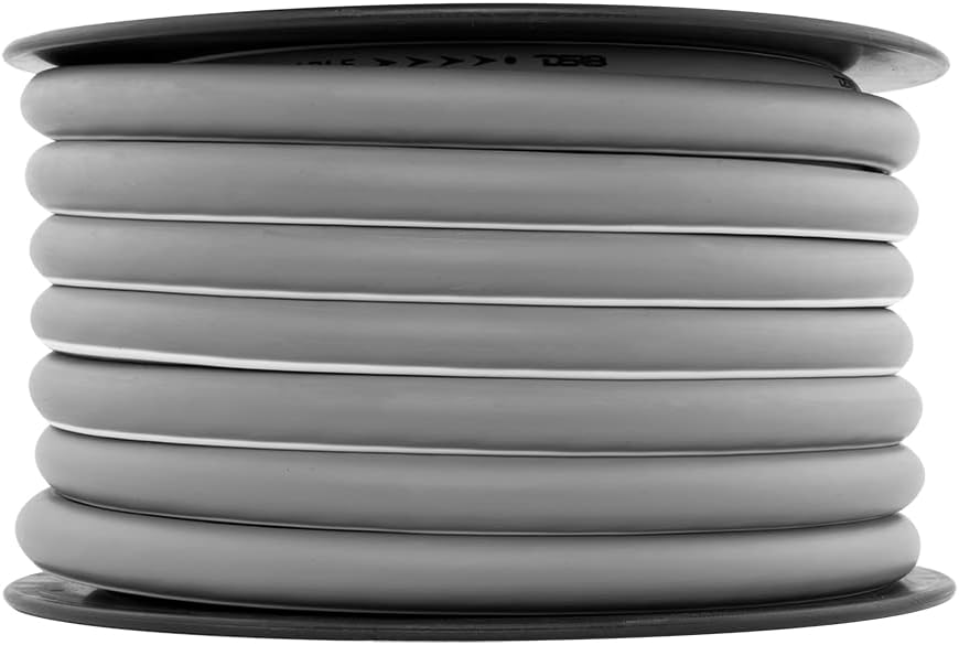 DS18 PW-1/0GA-50SLV 1/0-GA Ultra Flex CCA Ground Power Cable 50 Feet - Silver - Used for Wiring High Powered Car Amplifiers, Audio Home Speaker Stereo, RV Automotive, Welding Battery Cable