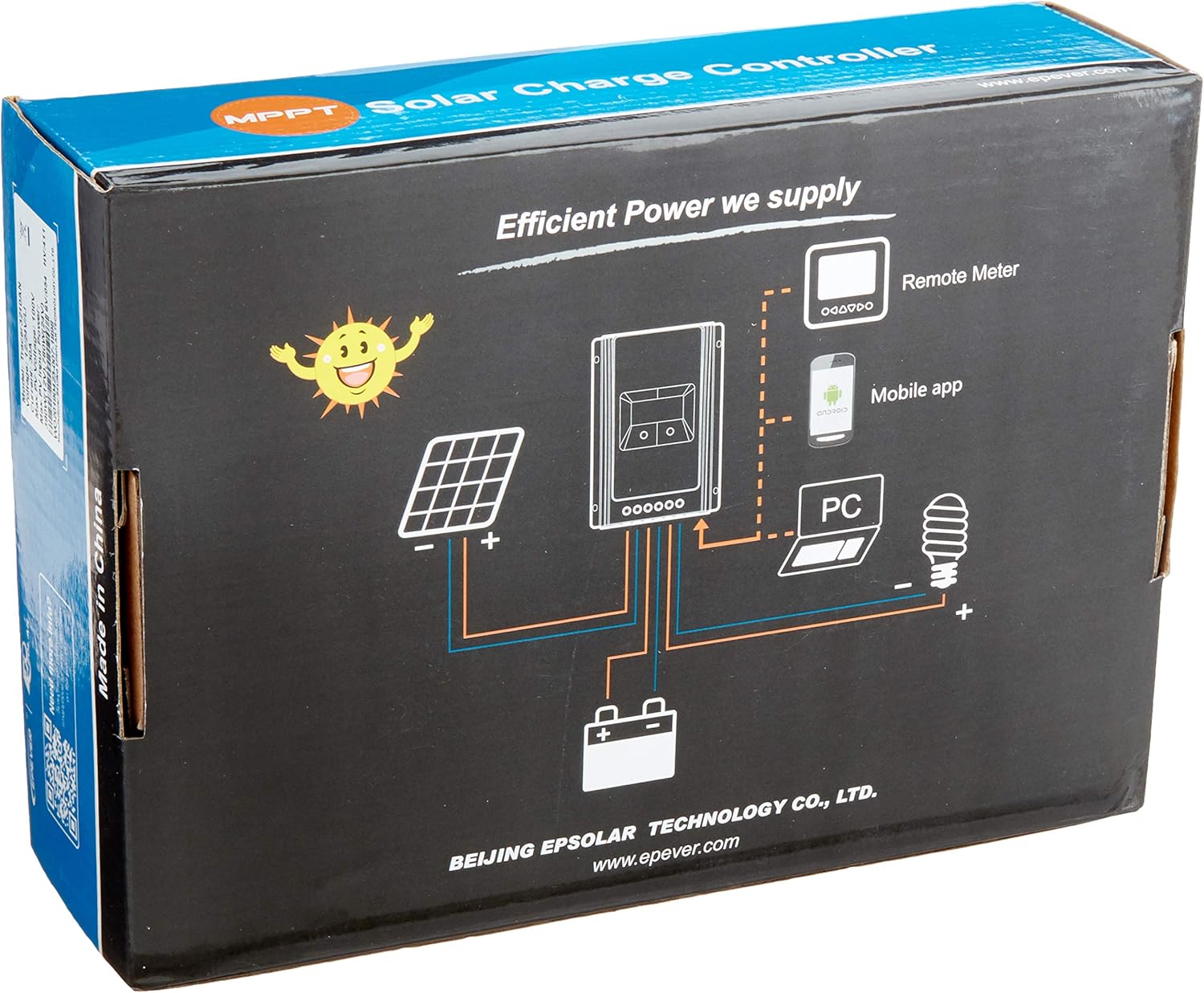 EPEVER MPPT Solar Charge Controller 30A 100V PV 3210AN Negative Ground with MT50 Remote Meter Temperature Sensor PC Communication Adapter