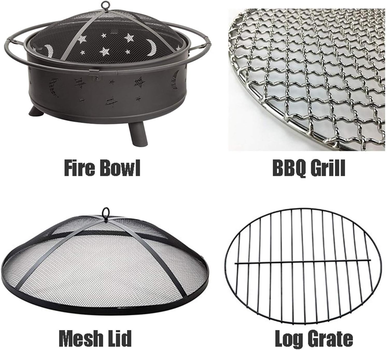 Outdoor Fire Pit Garden Fire Pit, Wrought Iron Cooking Fire Pit, Garden Gifts for Neighbors (Color : Style 1) (Style 1)