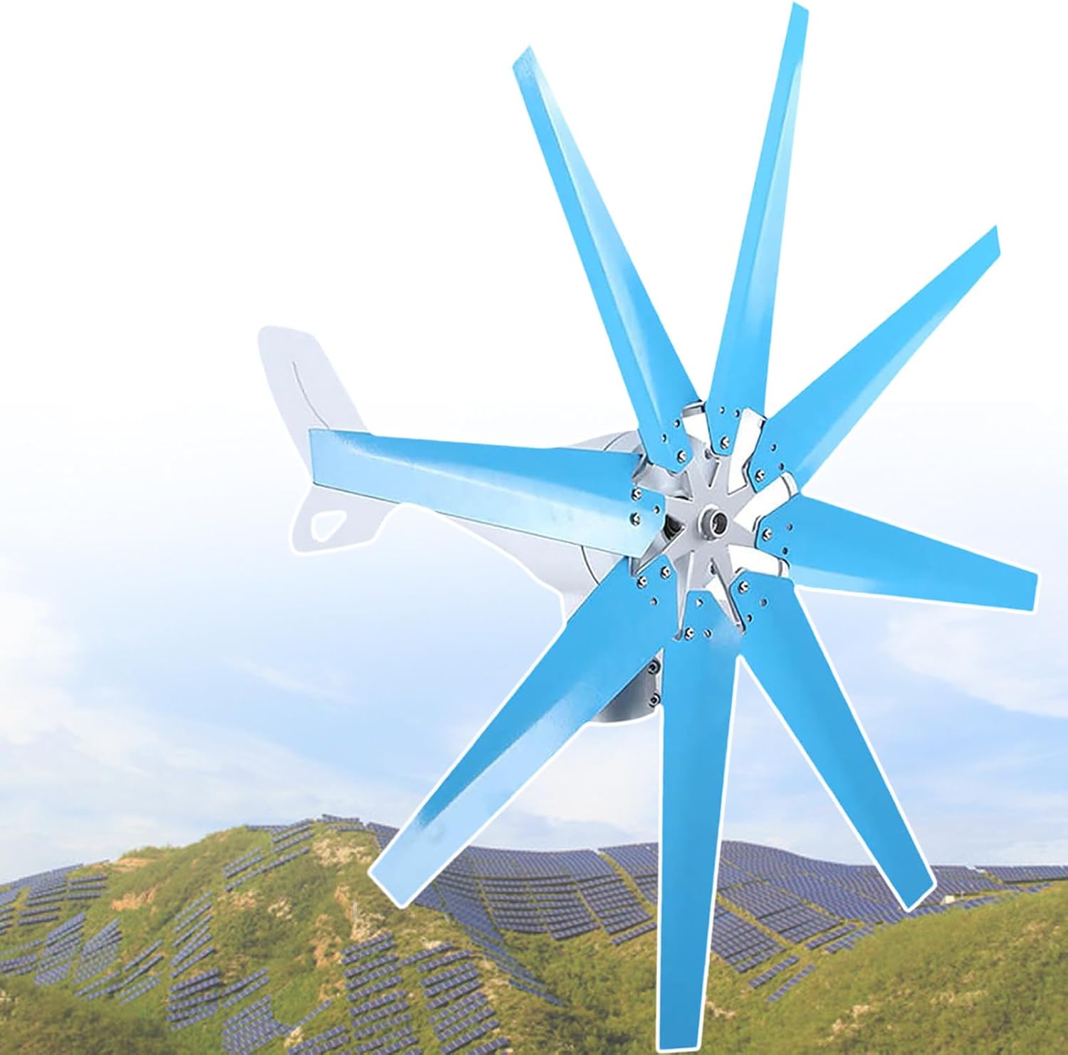 8000W Wind Turbine Generator 12V/24V/48V with 8 Blades & MPPT Controller - High-Efficiency Renewable Energy System for Homes & Weather Stations - Eco-Friendly Power Solution
