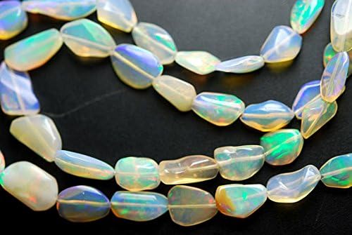 16'' Full Strand, Super Finest Full Fire Flash, Natural Ethiopian OPAL Nuggets, LARGE Size 15-7MM